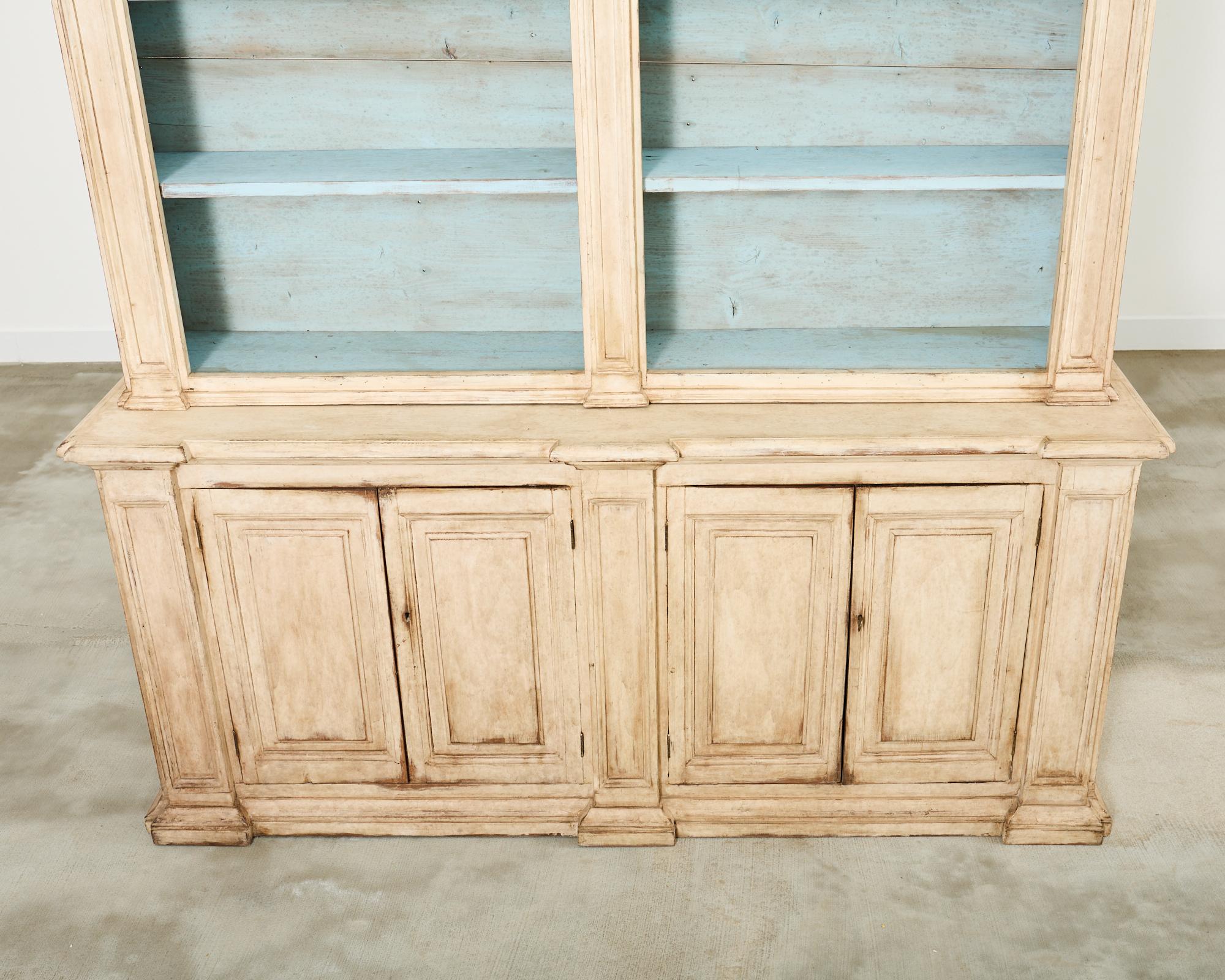Swedish Gustavian Style Painted Pine Two-Part Bookcase 4