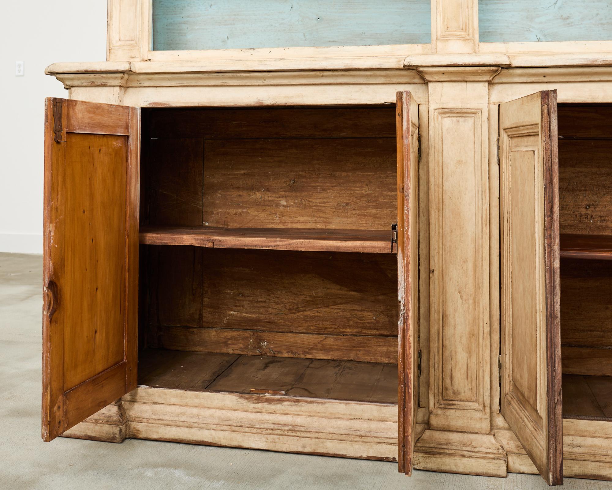 Swedish Gustavian Style Painted Pine Two-Part Bookcase 11