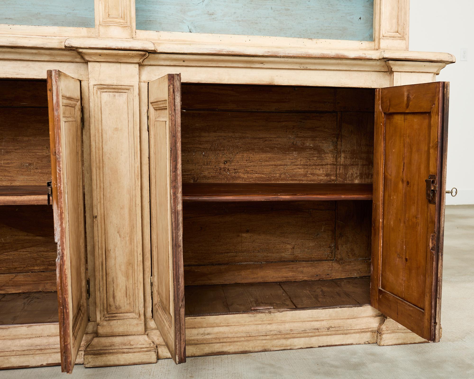 Swedish Gustavian Style Painted Pine Two-Part Bookcase 12