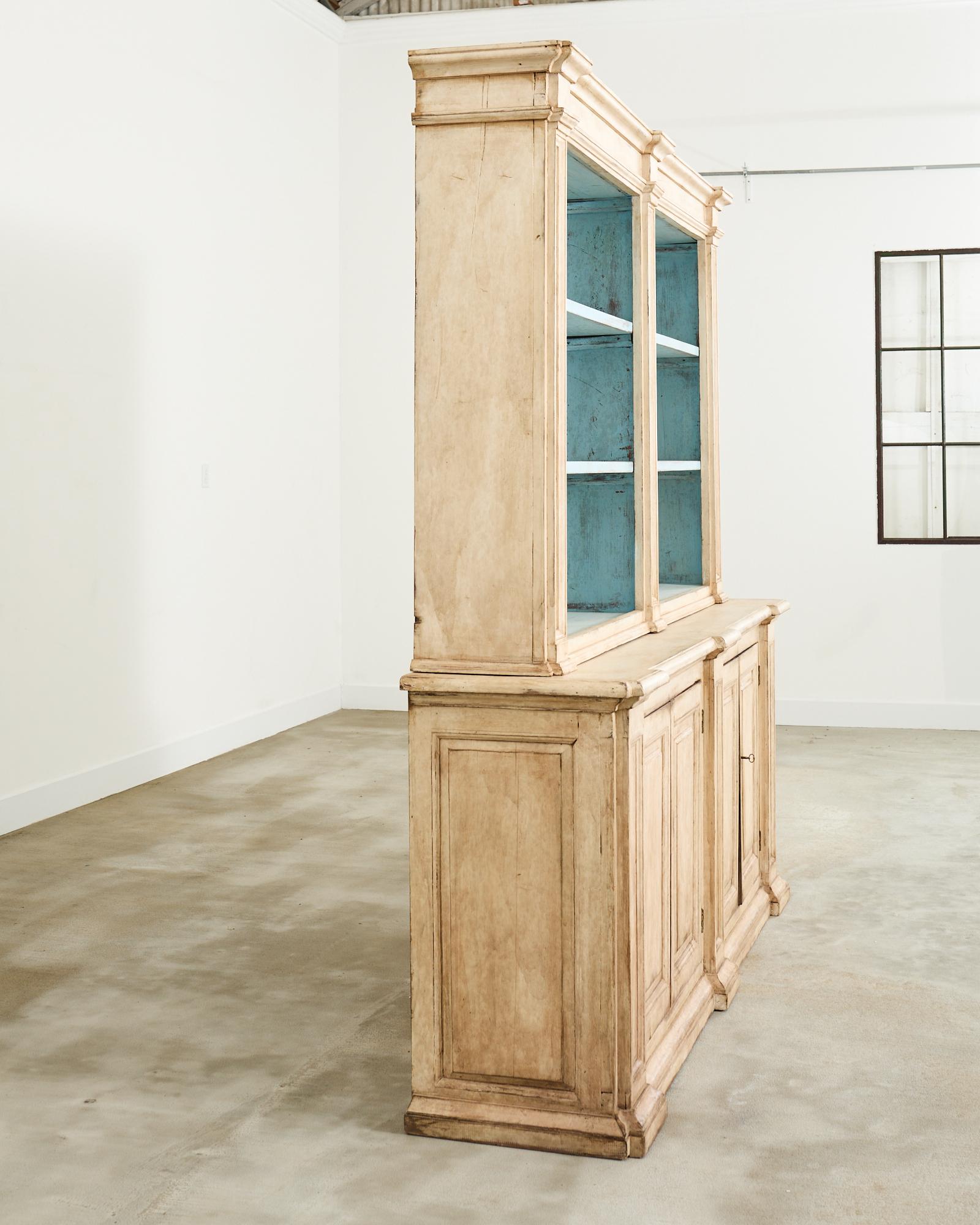 Hand-Crafted Swedish Gustavian Style Painted Pine Two-Part Bookcase
