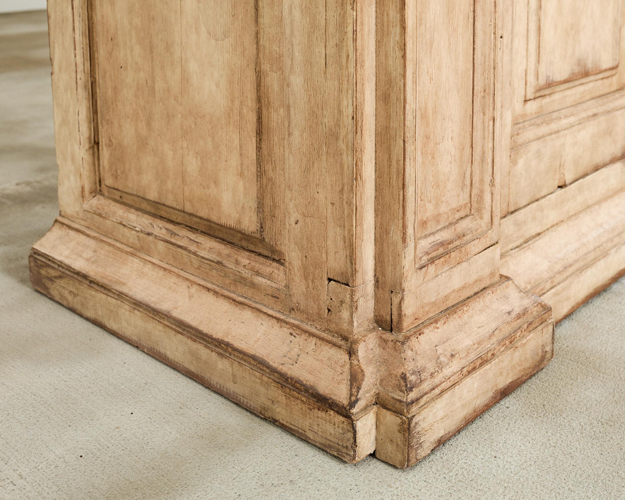 Wood Swedish Gustavian Style Painted Pine Two-Part Bookcase