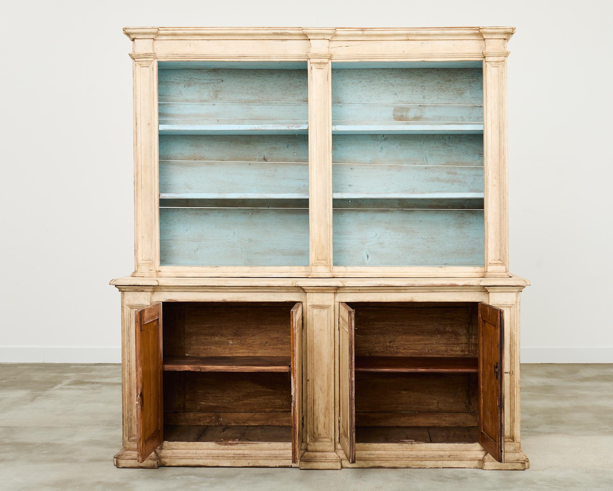 Swedish Gustavian Style Painted Pine Two-Part Bookcase 2