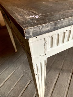 Swedish Gustavian Style Painted Pinewood Desk Console Table