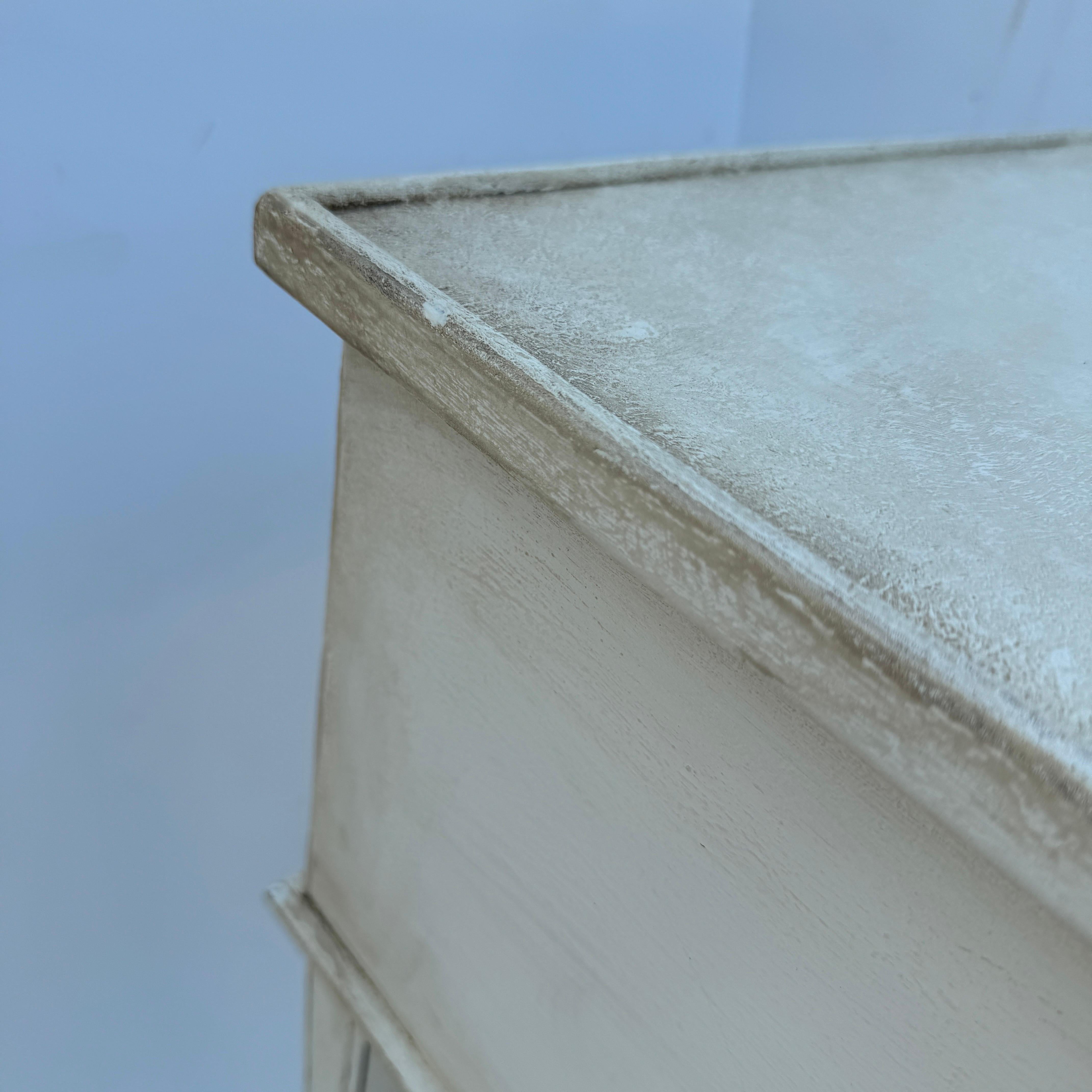 Swedish Gustavian Style Painted Side Table Bedside with 3 Drawers 5