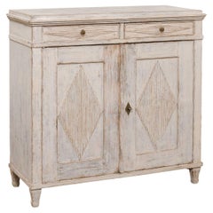 Swedish Gustavian Style Painted Sideboard with Reeded Diamond Motifs, circa 1850