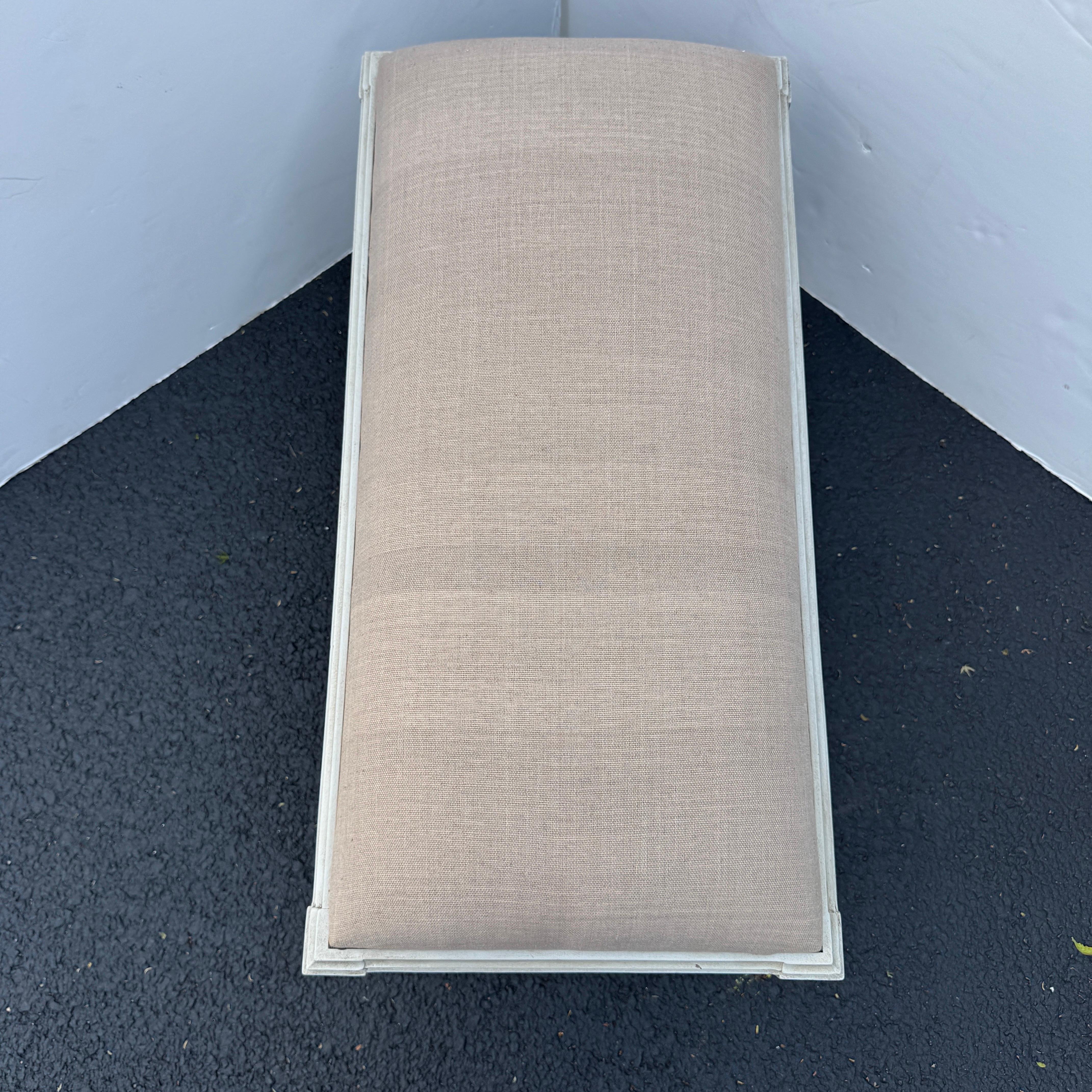 Swedish Gustavian Style Painted Upholstered Bench For Sale 4