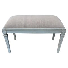Swedish Gustavian Style Painted Upholstered Bench