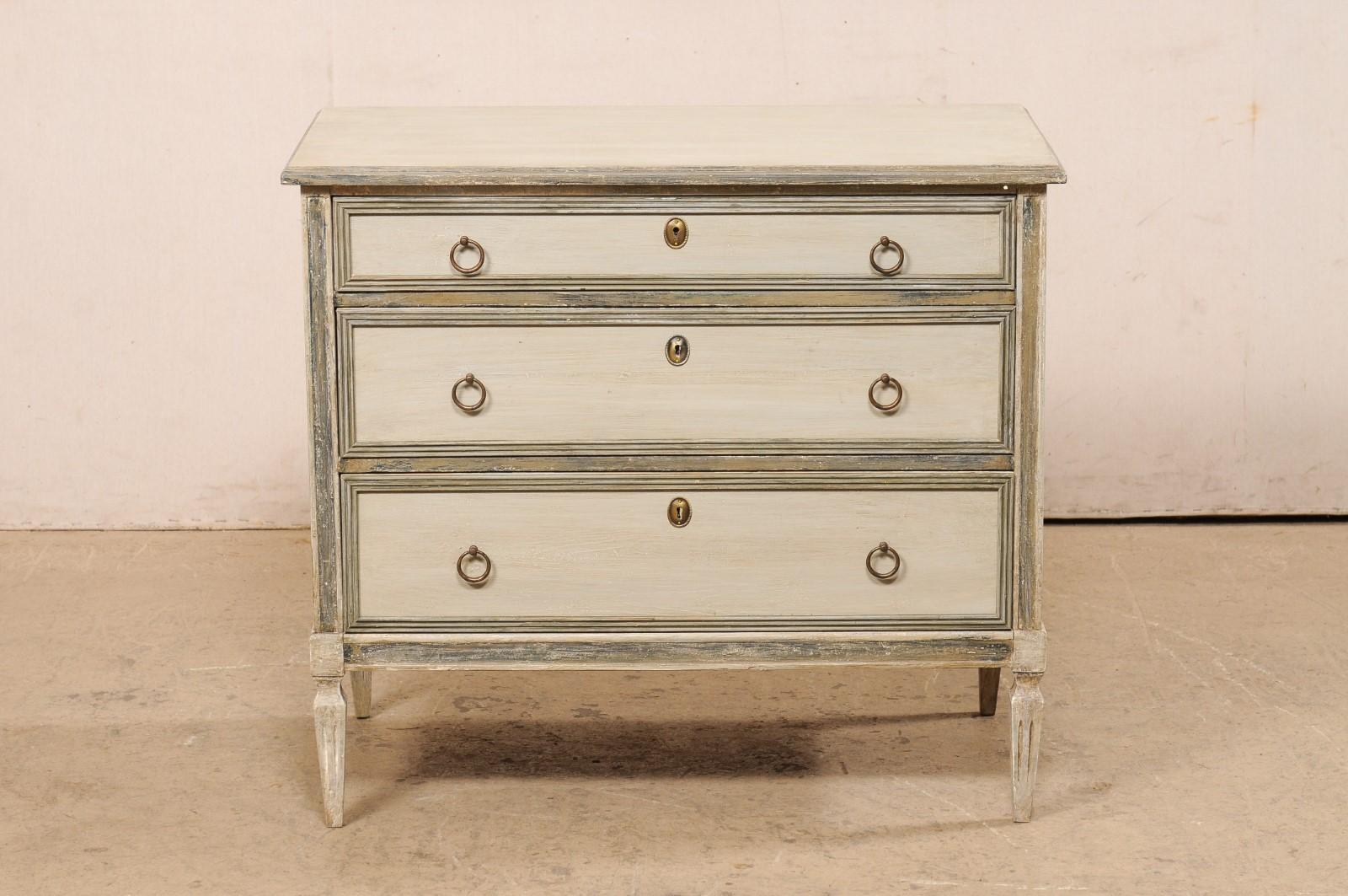 Swedish Gustavian Style Painted Wood Chest 7