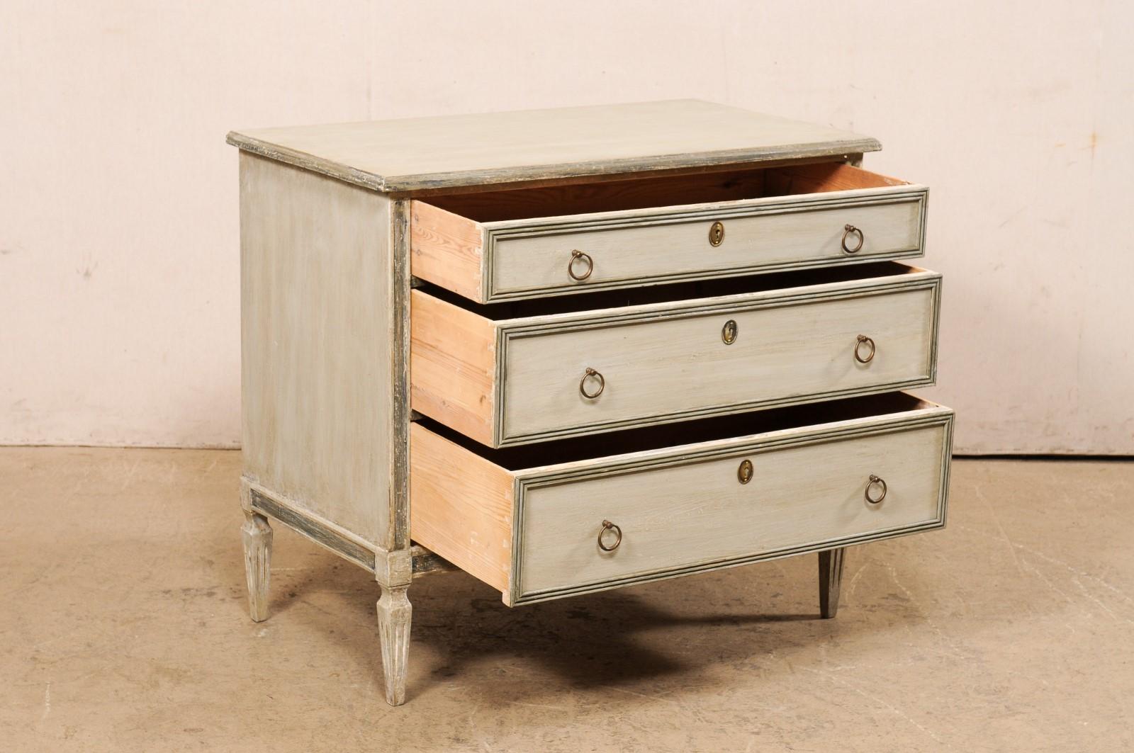 Swedish Gustavian Style Painted Wood Chest 1