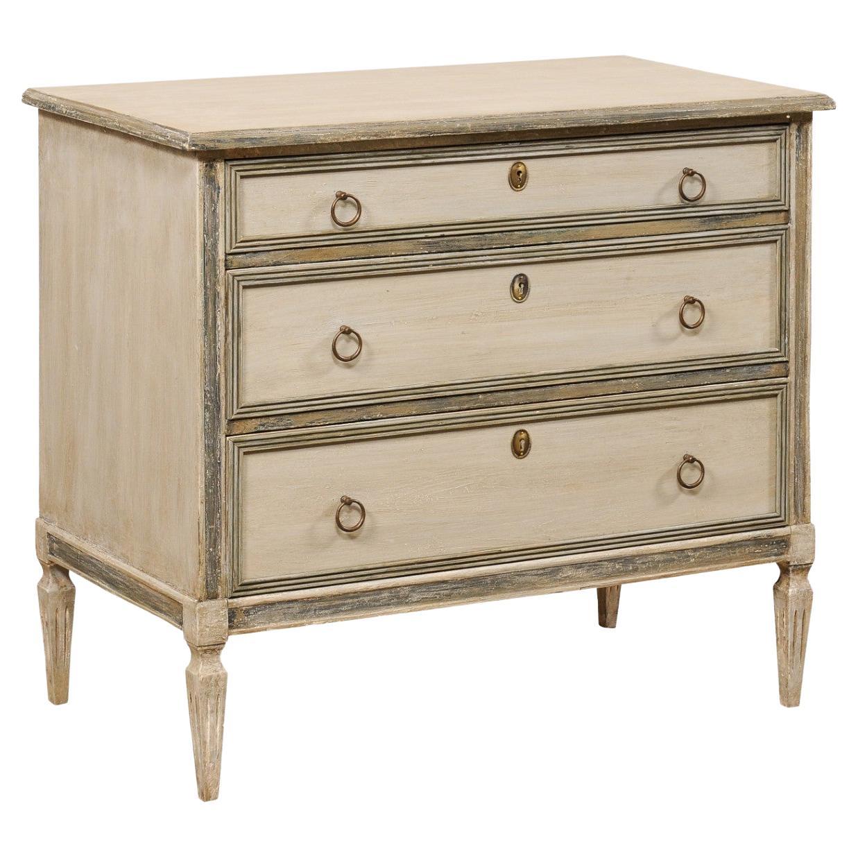 Swedish Gustavian Style Painted Wood Chest