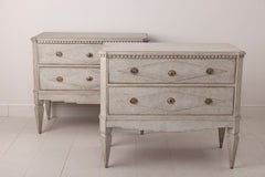 Swedish Gustavian Style Pair of Painted Bedside Commodes