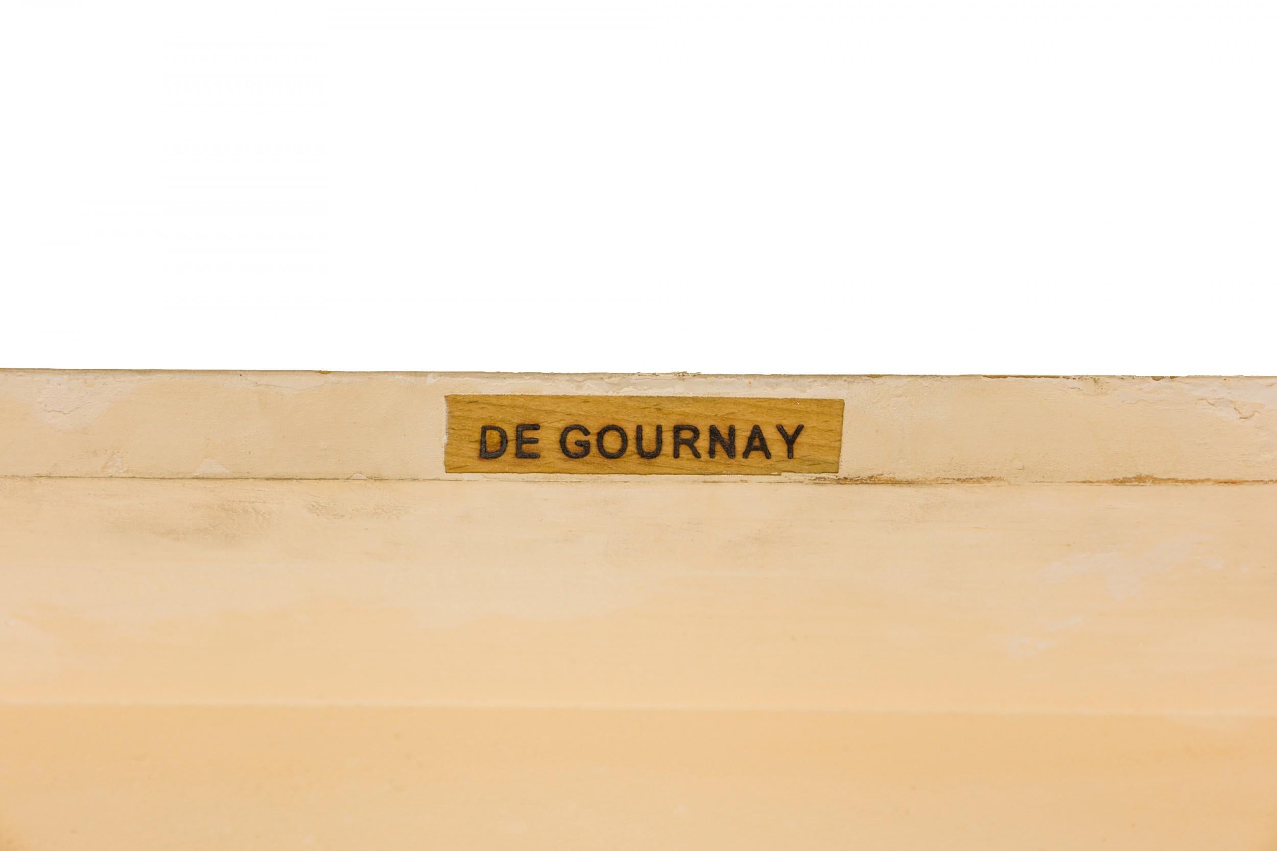 Mesa consola sueca de estilo Gustaviano pintada de amarillo pálido con tapa demiluna en Bueno estado para la venta en Queens, NY