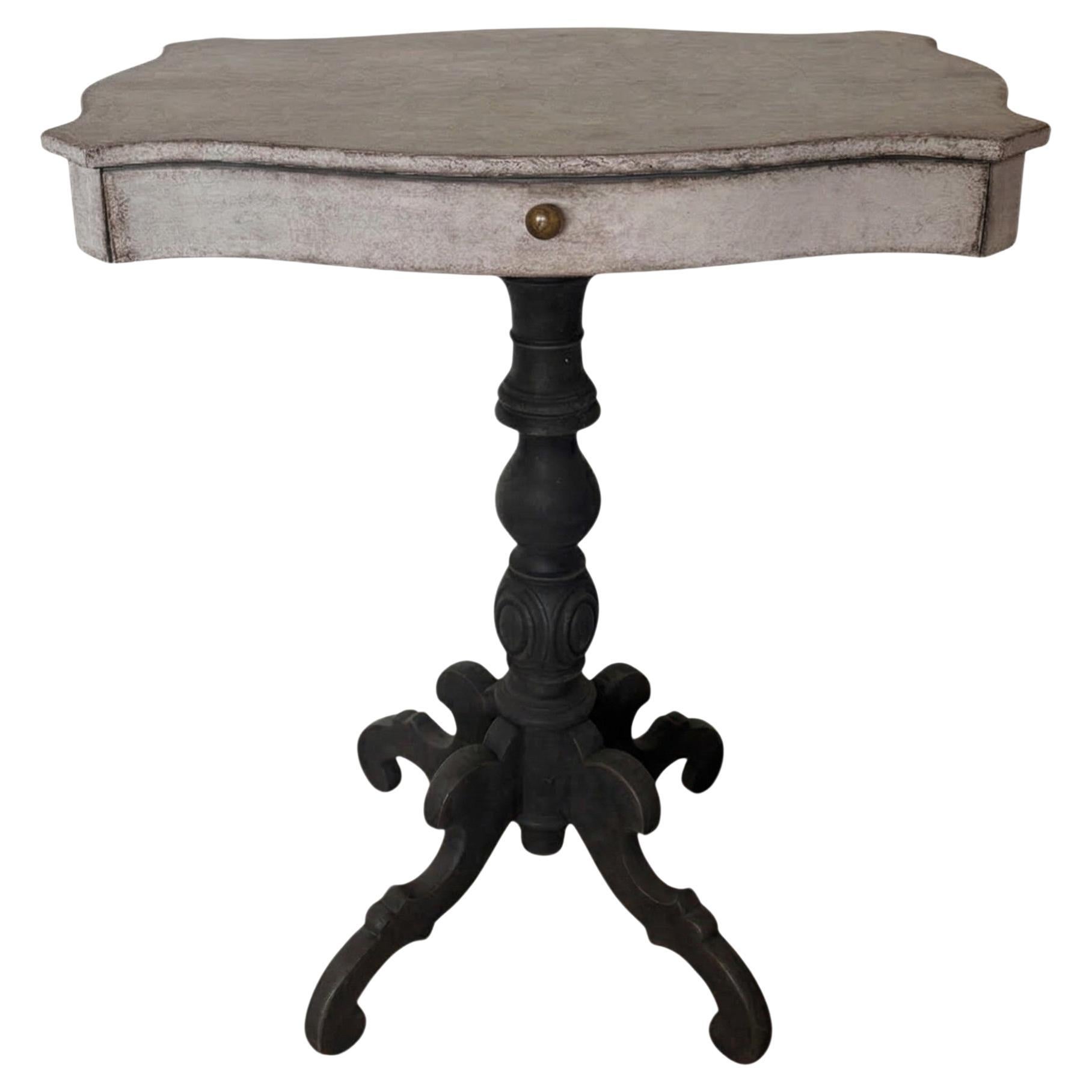 Swedish Gustavian-Style Pedestal Side Table (Pine, late 19century)