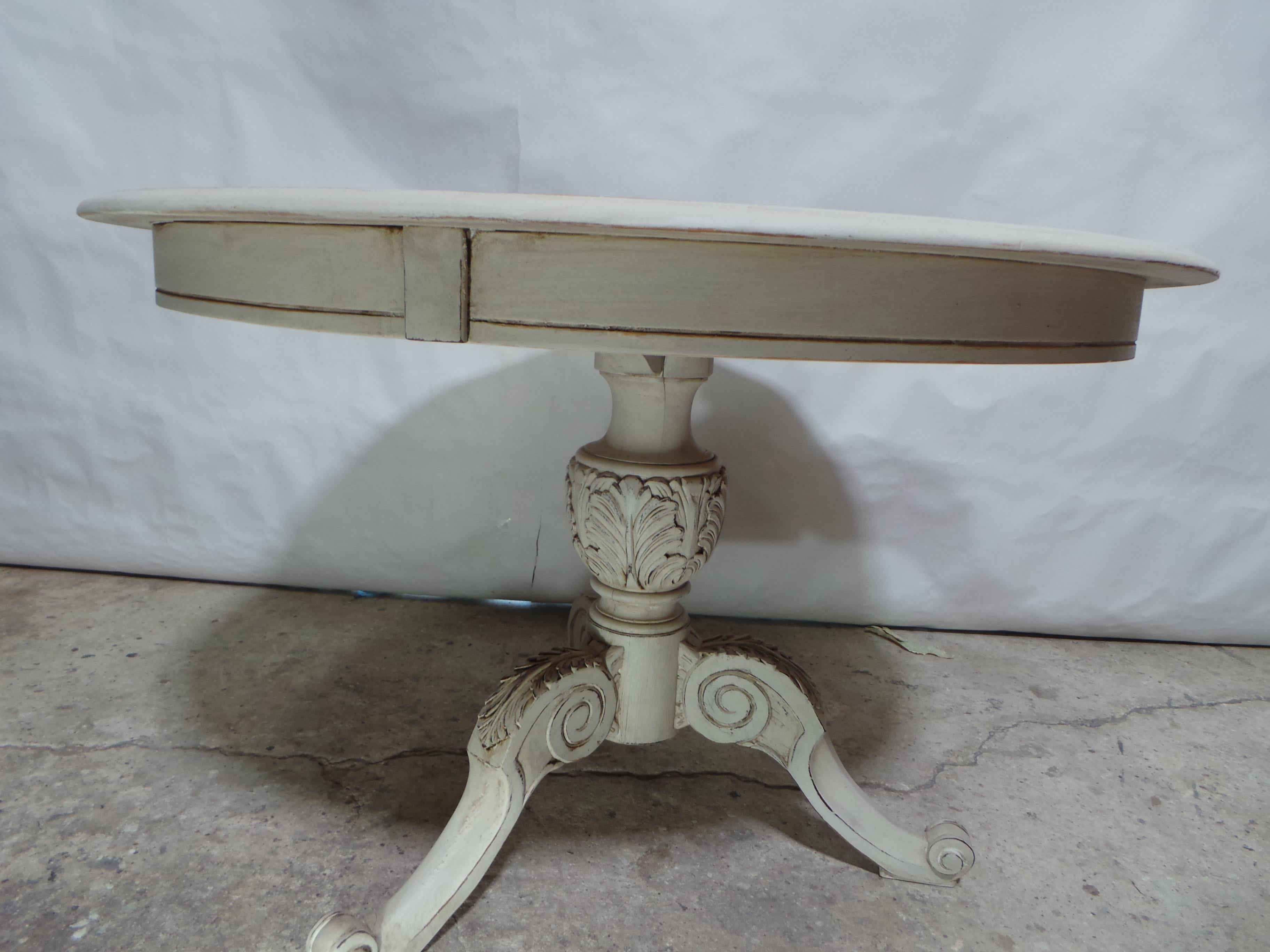 Wood Swedish Gustavian Style Pedestal Table For Sale