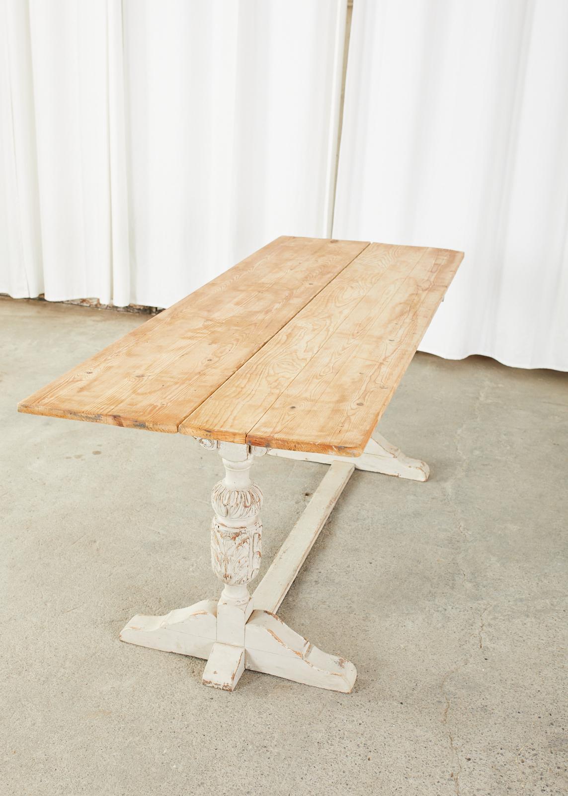 Swedish Gustavian Style Pine Farm Table or Console For Sale 6