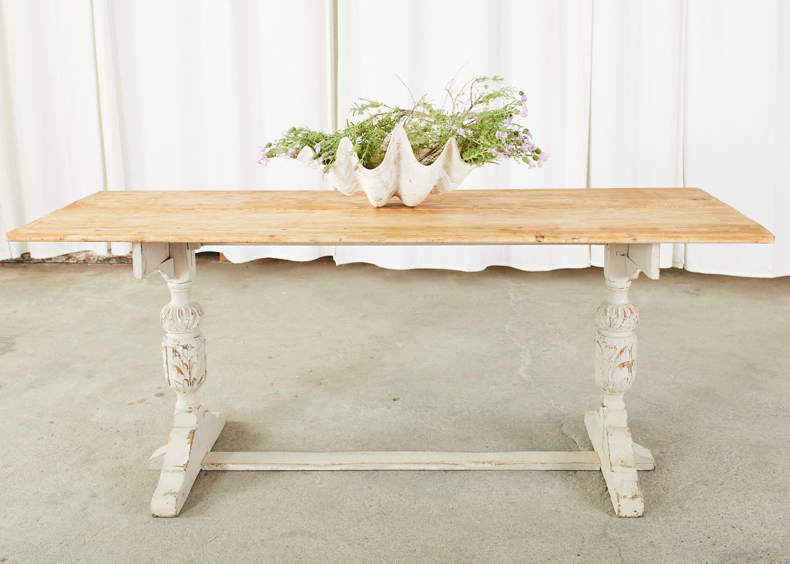Swedish Gustavian Style Pine Farm Table or Console For Sale 7