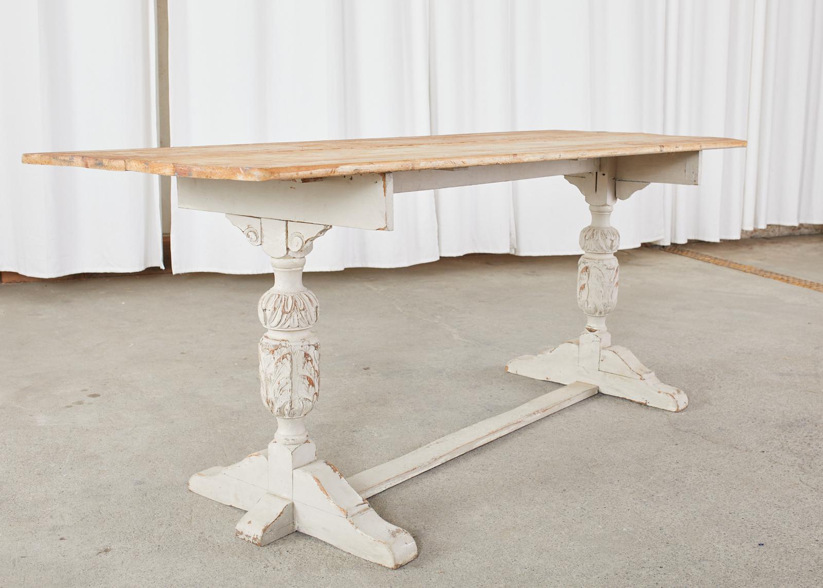 Swedish Gustavian Style Pine Farm Table or Console For Sale 10