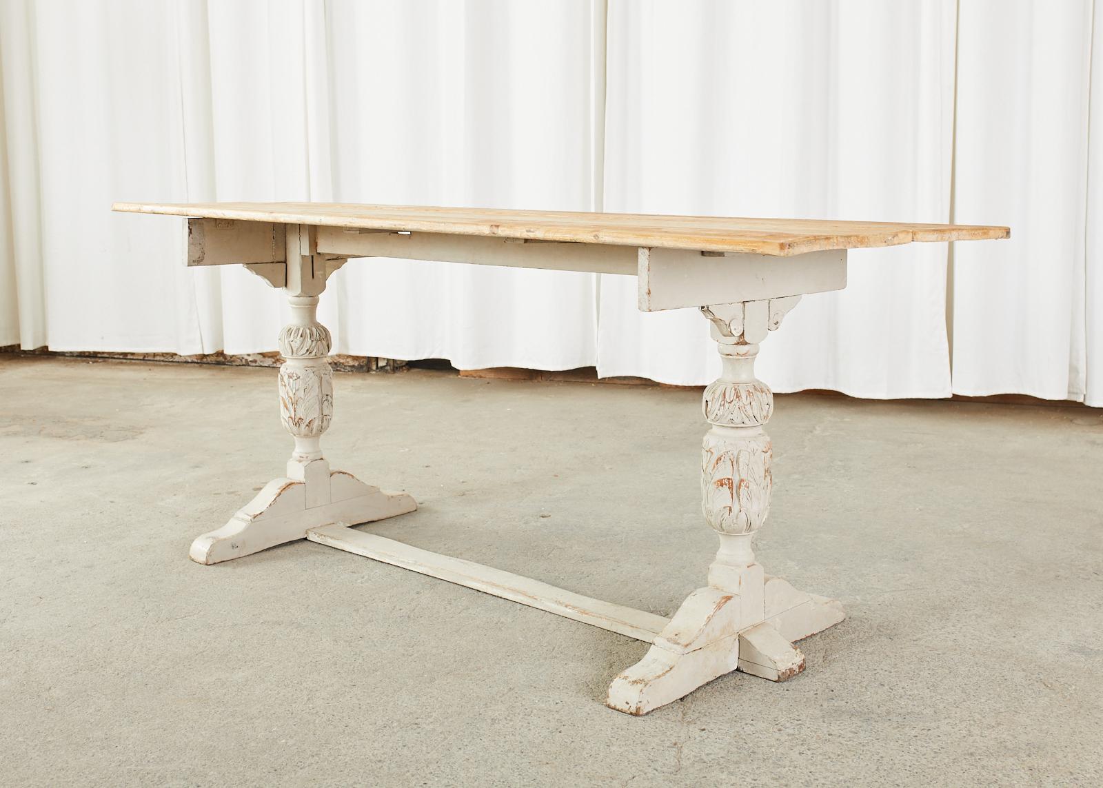 19th Century Swedish Gustavian Style Pine Farm Table or Console For Sale