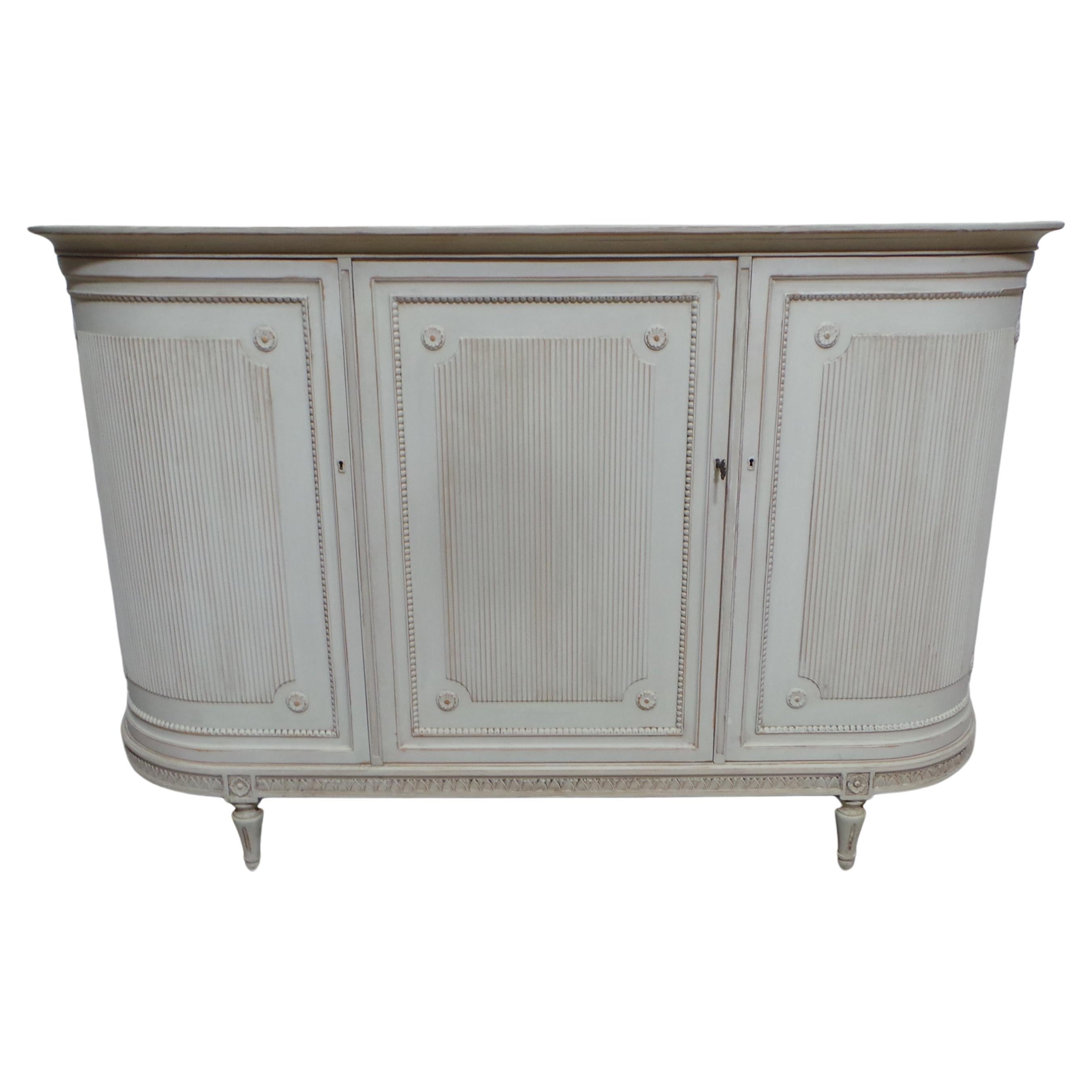 Swedish Gustavian Style Rare 3 Door Sideboard