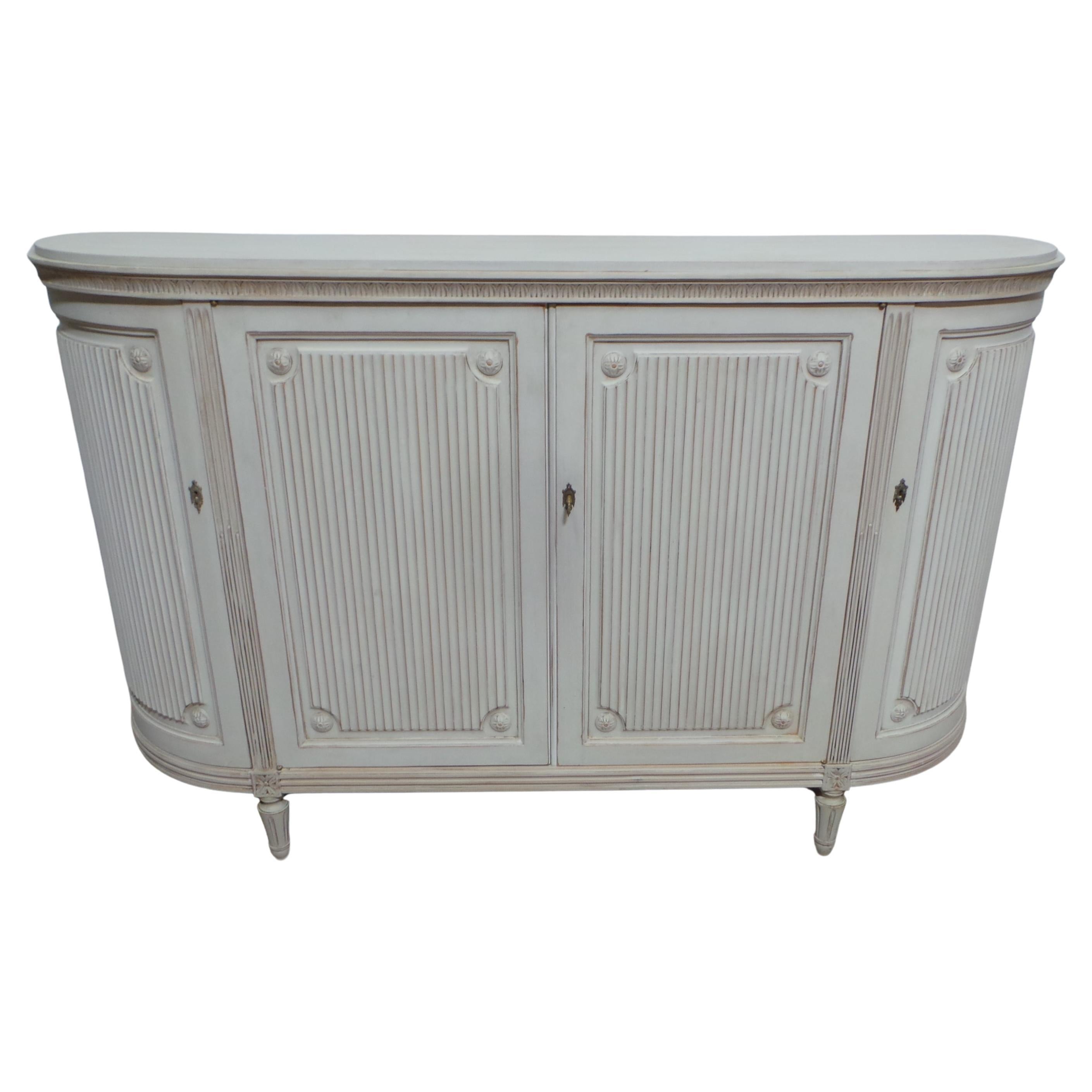Swedish Gustavian Style Rare 4 Door Sideboard