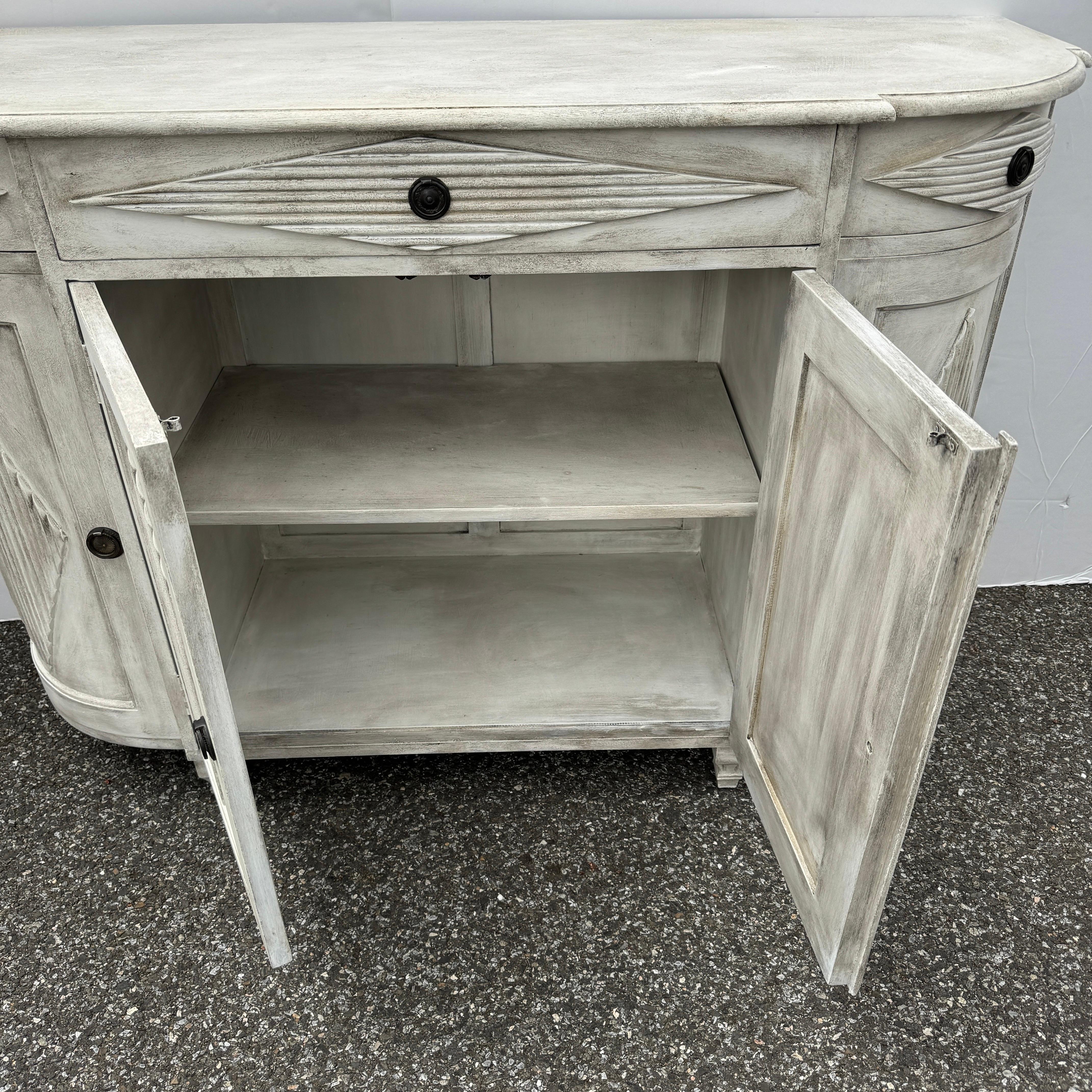 Swedish Gustavian Style Reeded Sideboard Cabinet For Sale 11