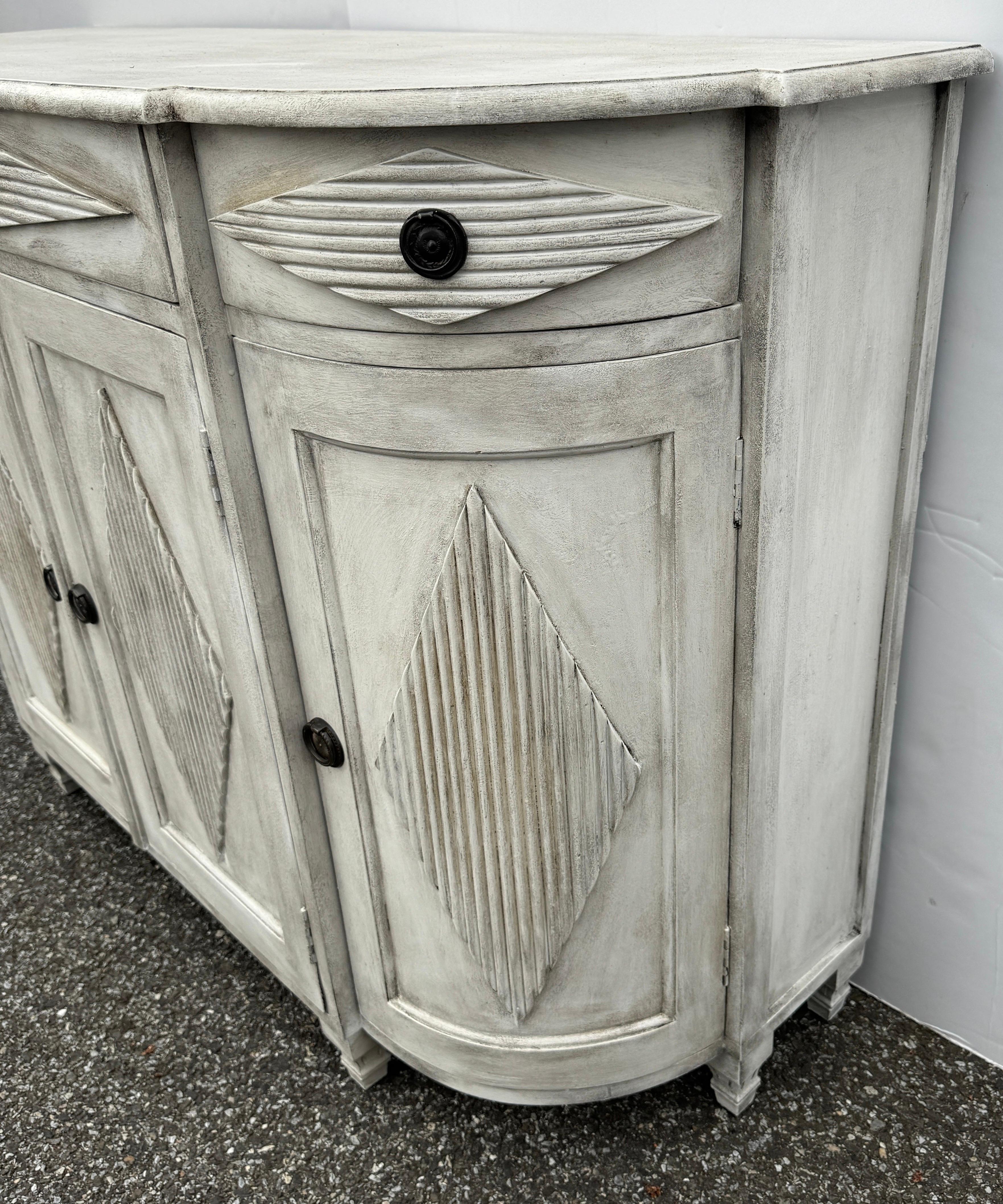 Swedish Gustavian Style Reeded Sideboard Cabinet For Sale 2