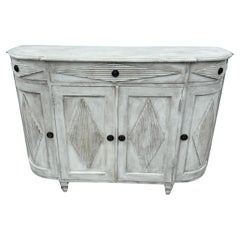Used Swedish Gustavian Style Reeded Sideboard Cabinet