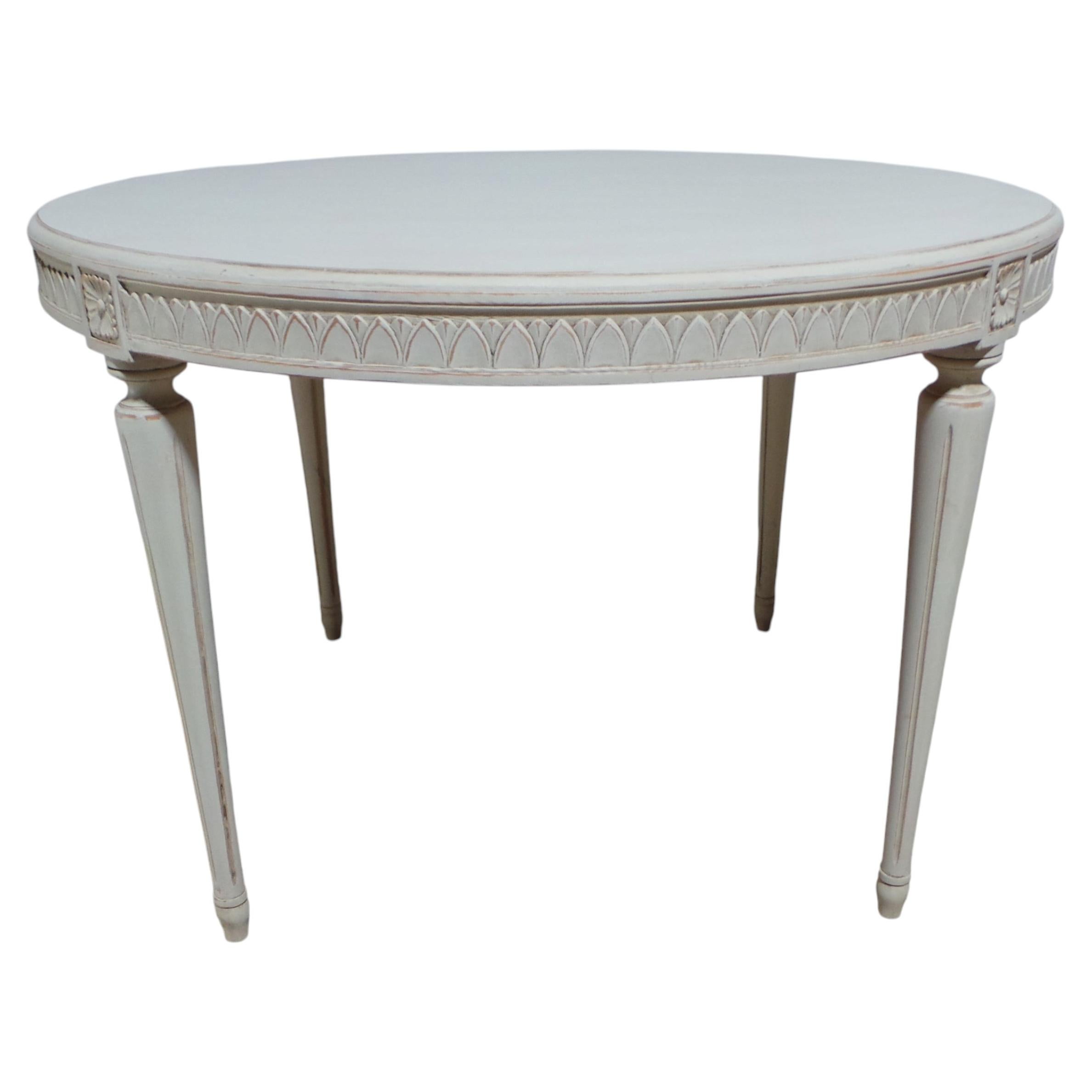 Swedish Gustavian Style Round Table For Sale