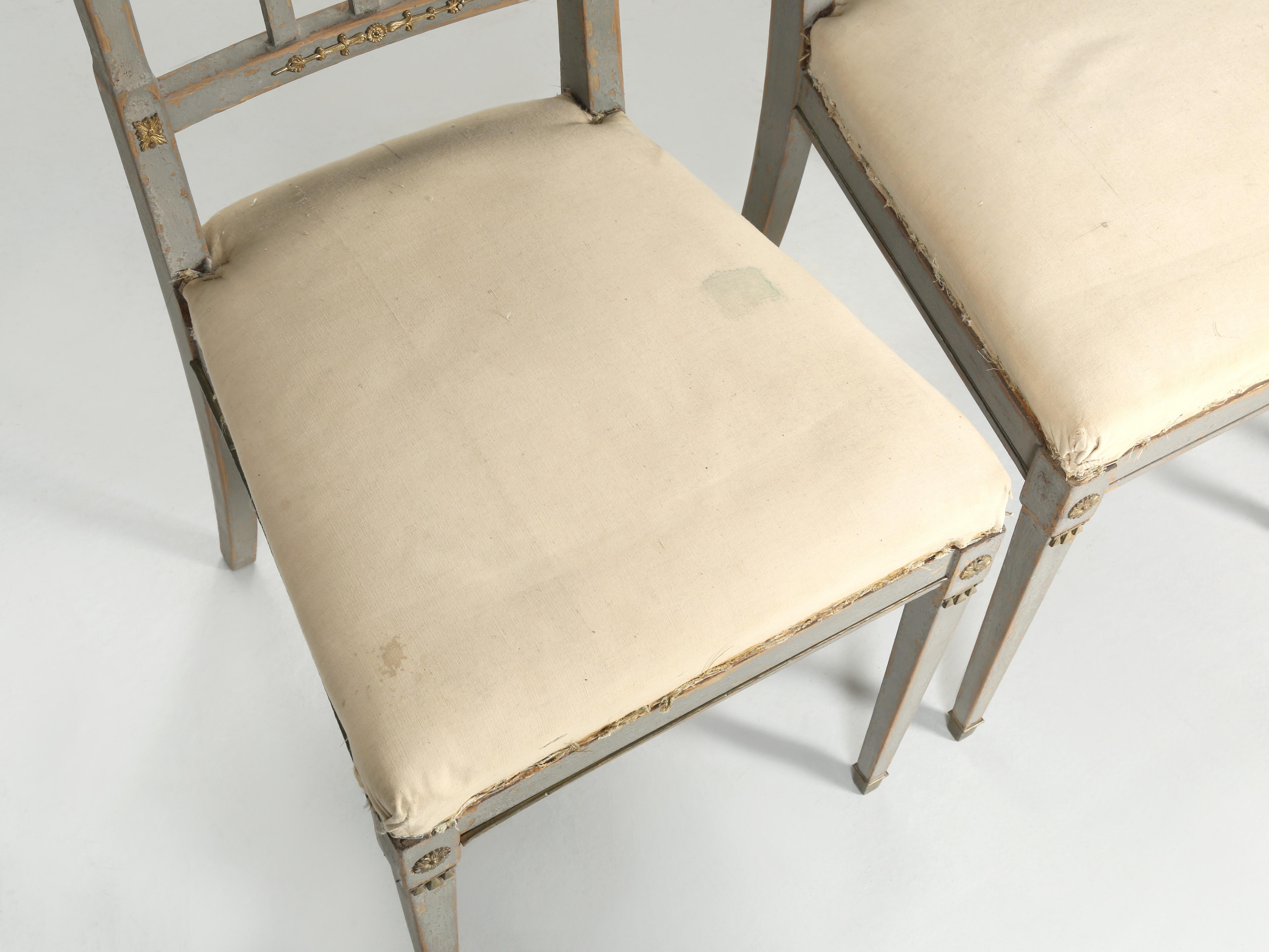 Swedish Gustavian Style Set of '4' Dining Chairs in Original Paint, Unrestored 3