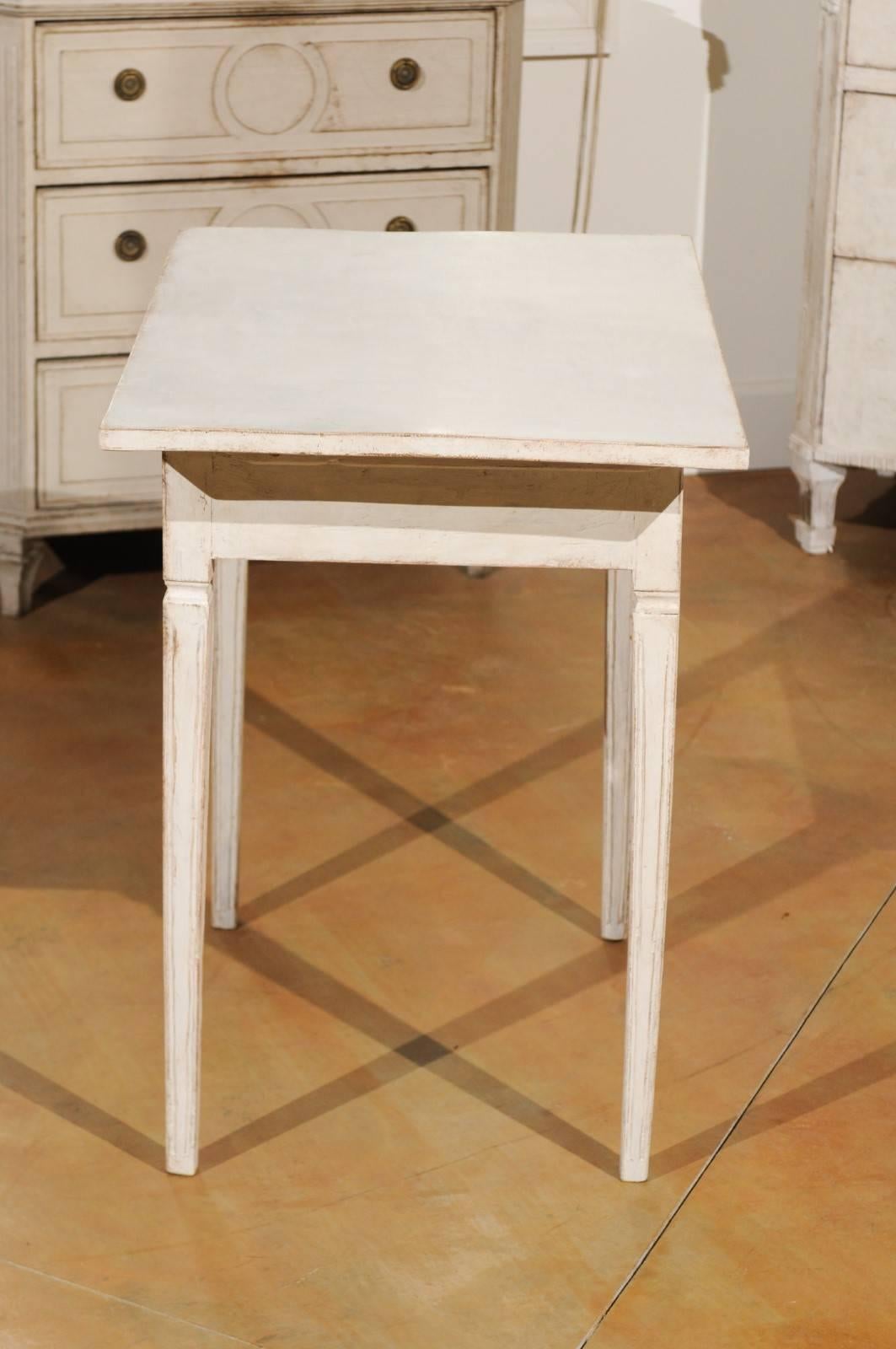 Swedish Gustavian Style Side Table from Småland with Reeded Drawer, circa 1880 2