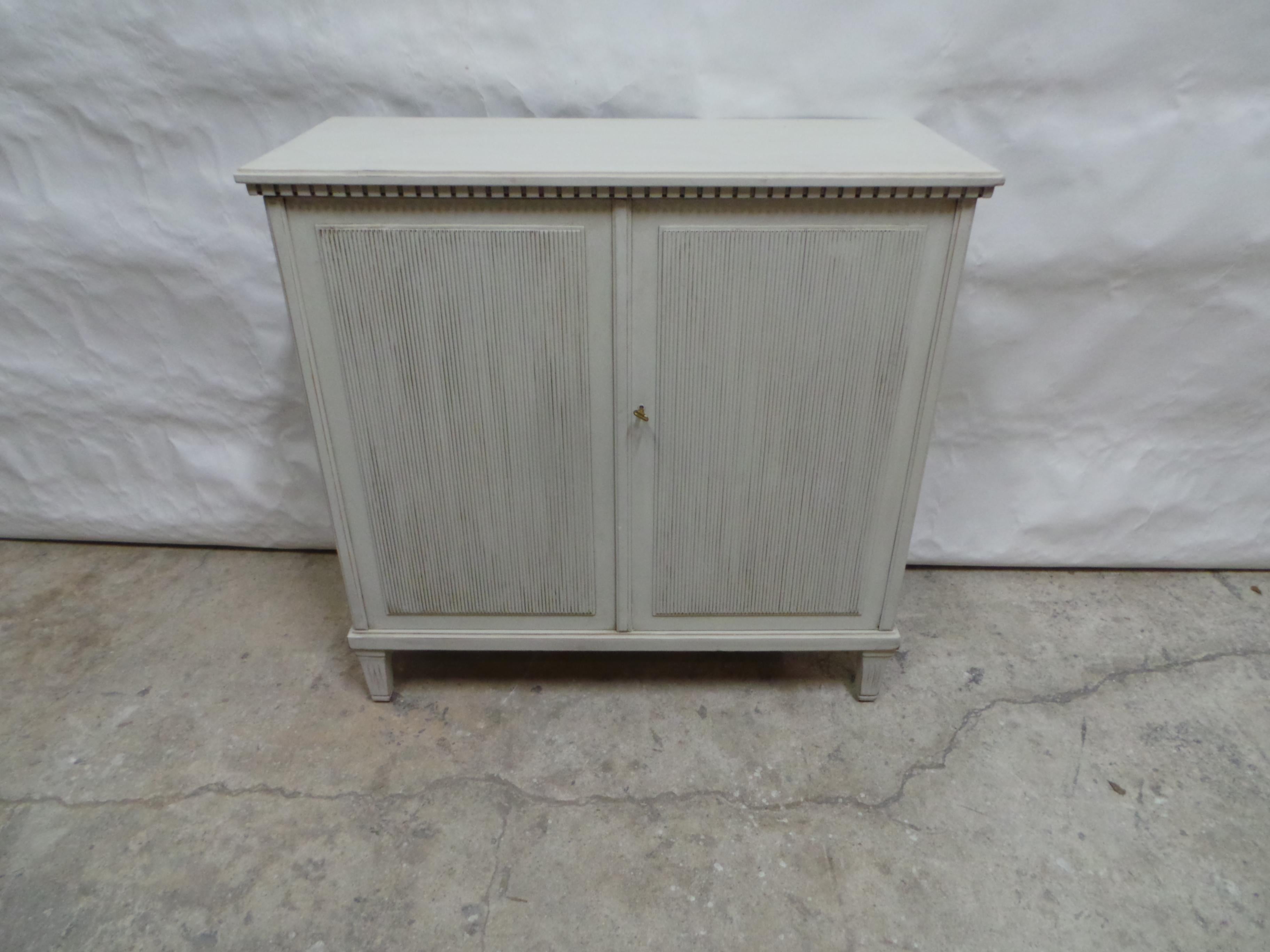 This is a unique Swedish Gustavian Style Sideboard. its been restored and repainted with Milk Paints 