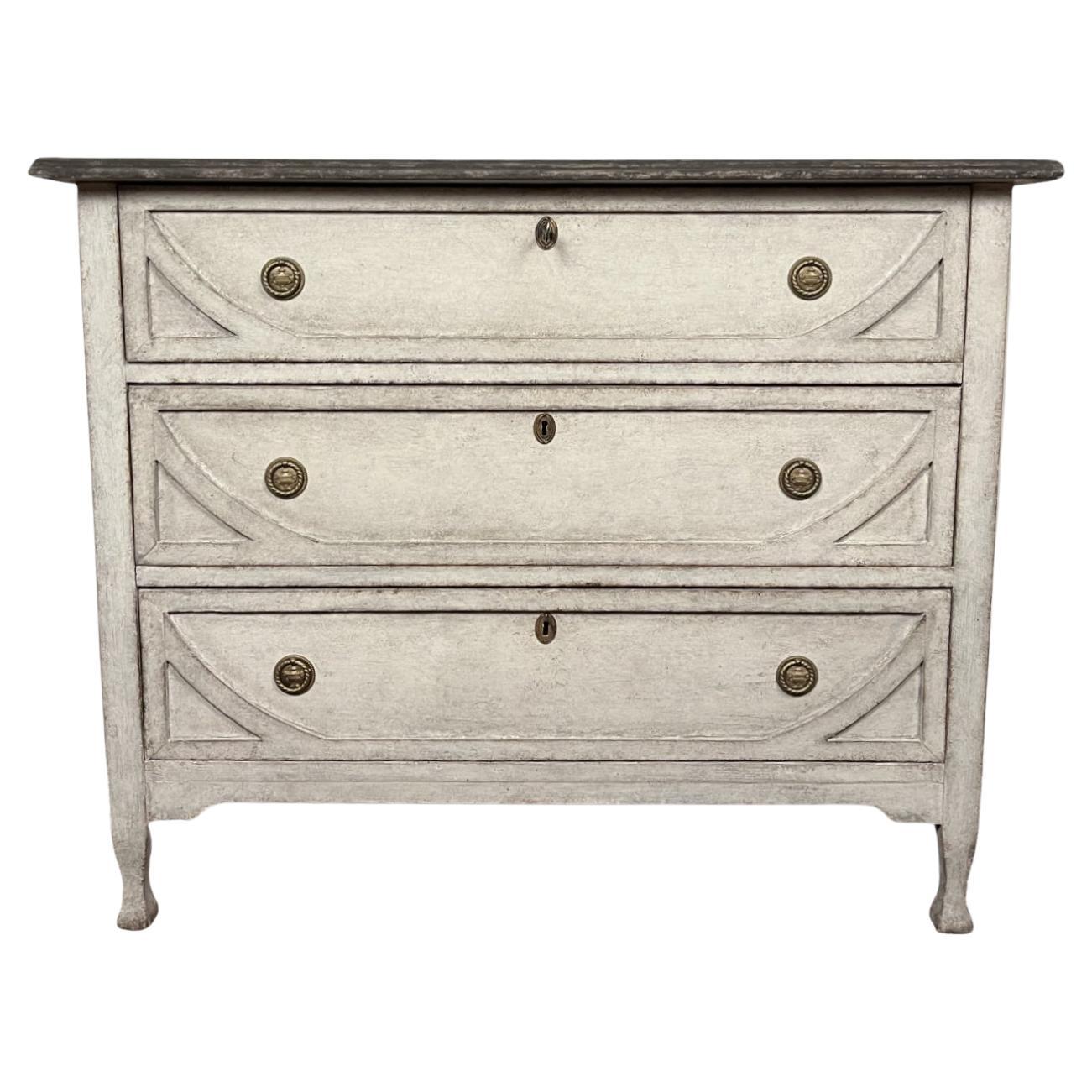 Swedish Gustavian style three-drawer chest from circa 1900