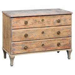 Swedish Gustavian Style Three-Drawer Wooden Chest, 19th C.