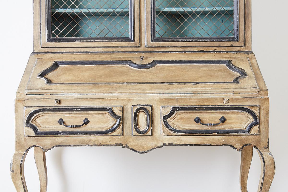 20th Century Swedish Gustavian Style Two-Part Secretaire Bookcase