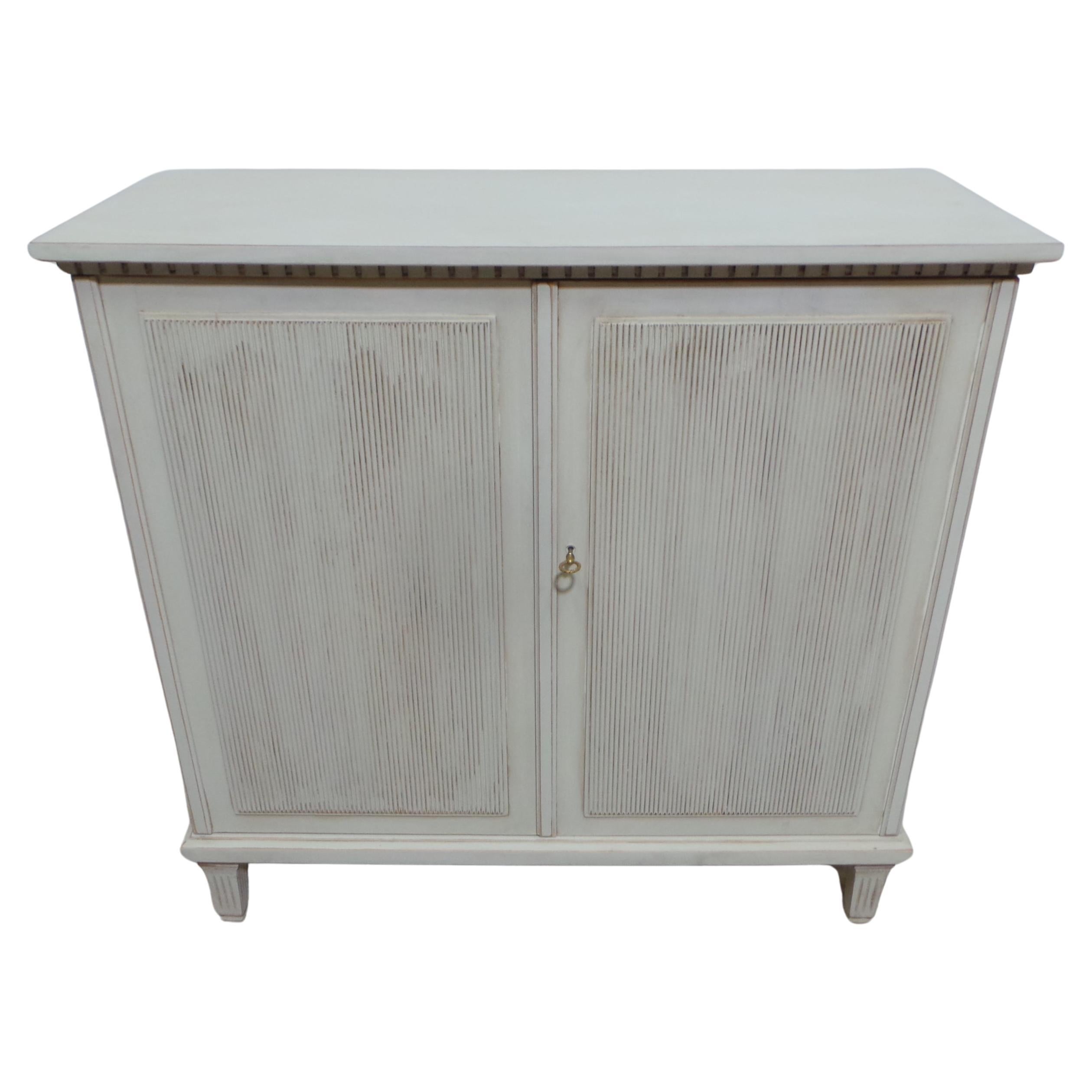 Swedish Gustavian Style Unique 2 Door Sideboard For Sale