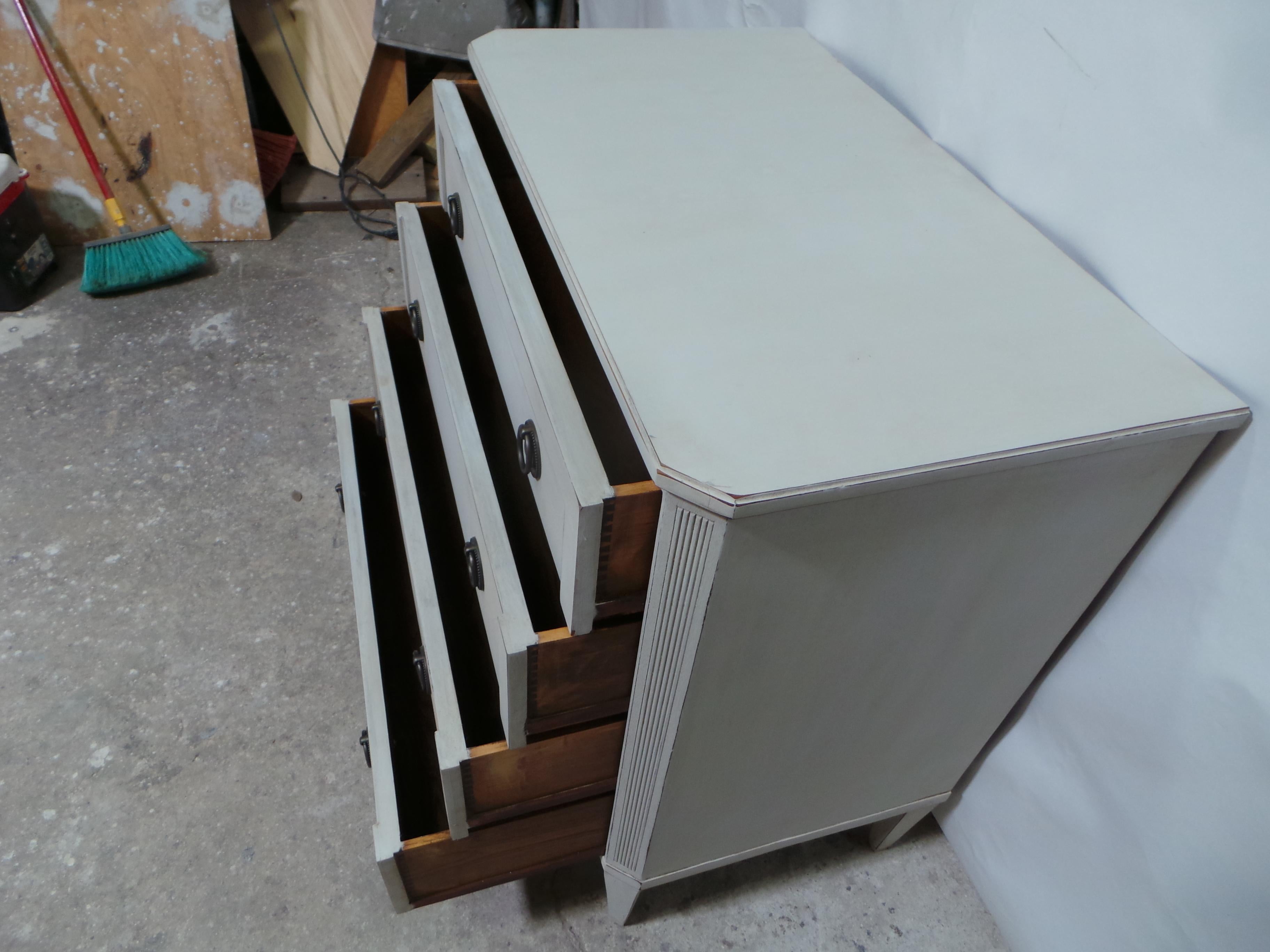 Swedish Gustavian Style Unique 4 Drawer Chest Of Drawers For Sale 3