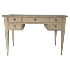 Swedish Gustavian style writing desk (20th Century, painted, distress)