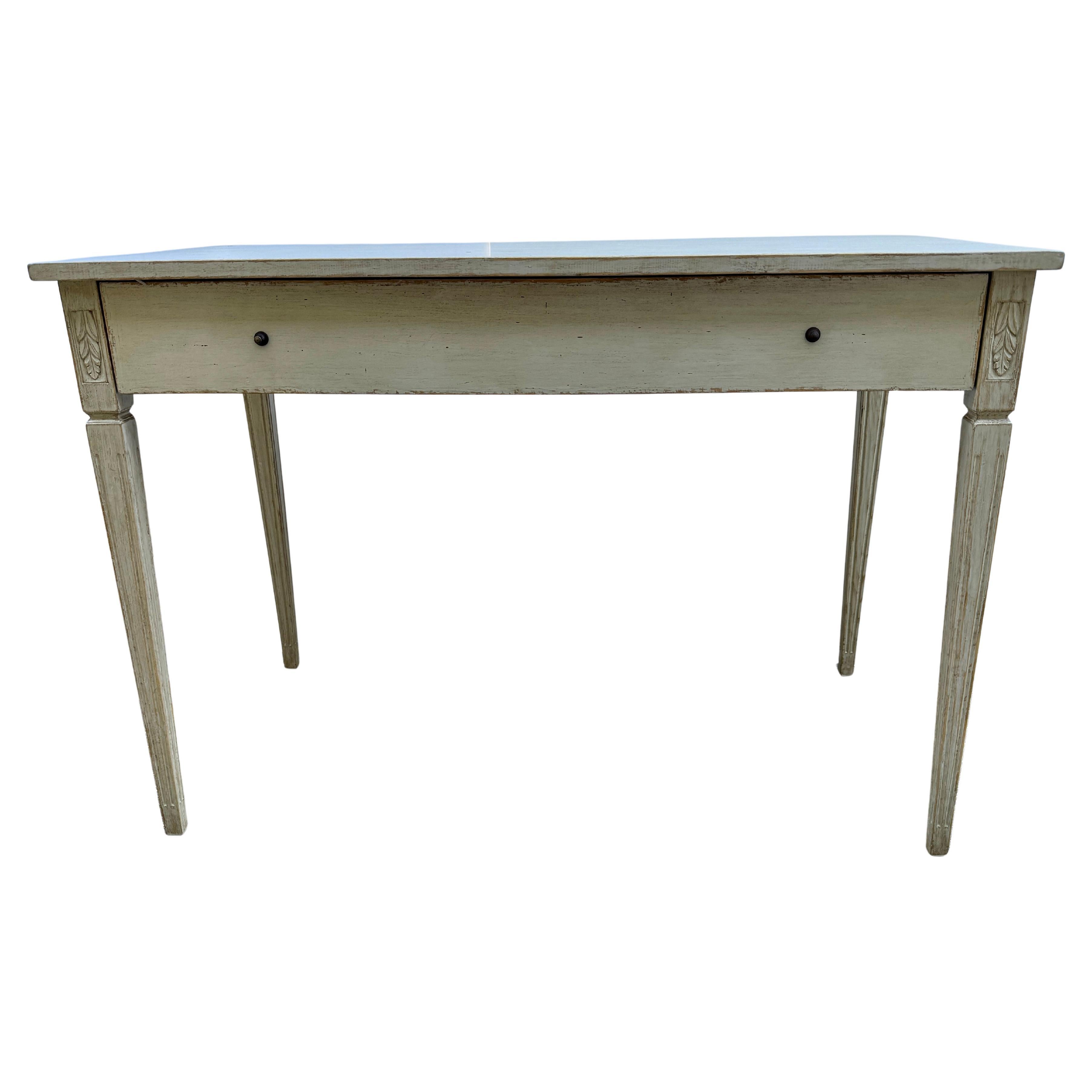 Swedish Gustavian Style Writing Desk With Drawer In Good Condition For Sale In Haddonfield, NJ