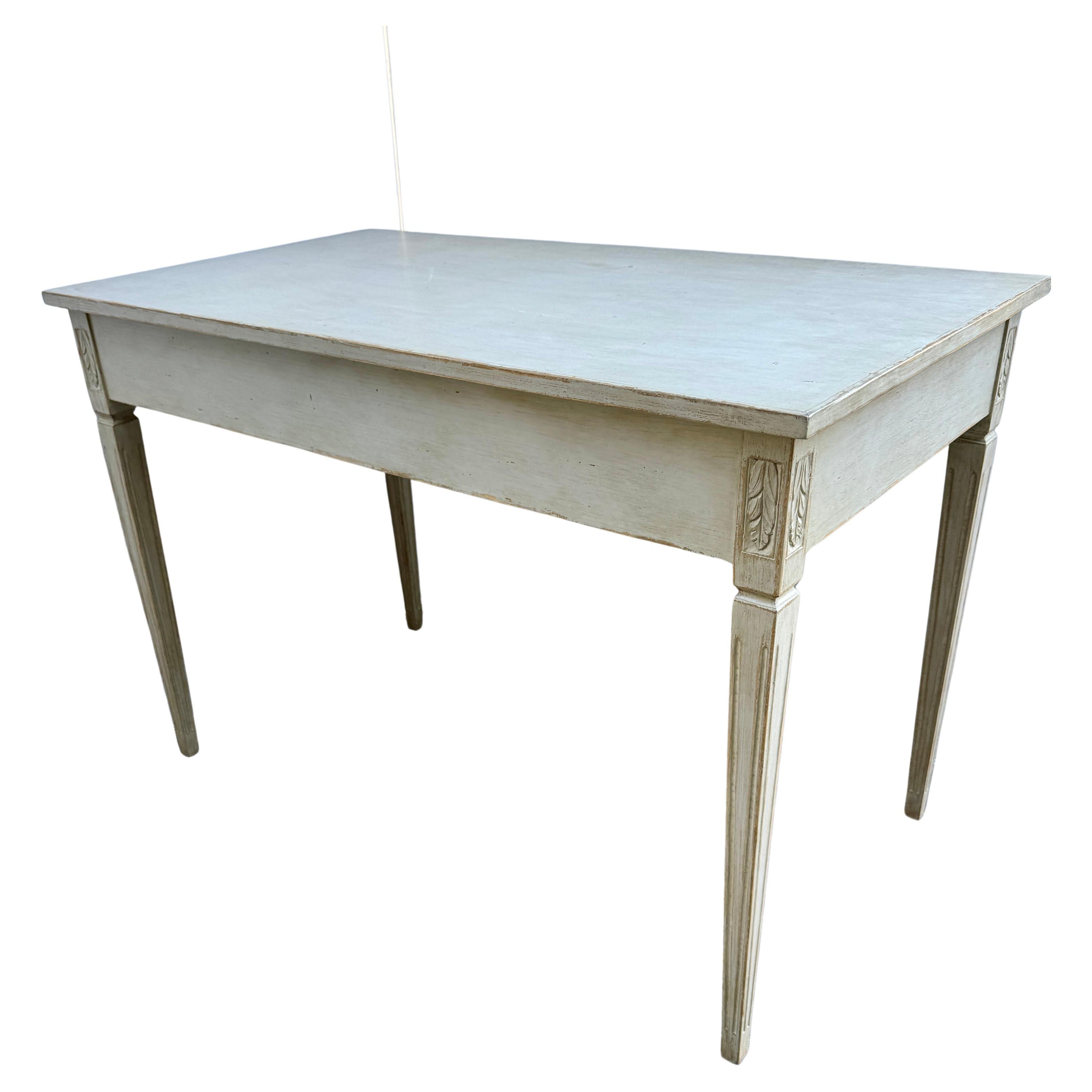 Contemporary Swedish Gustavian Style Writing Desk With Drawer