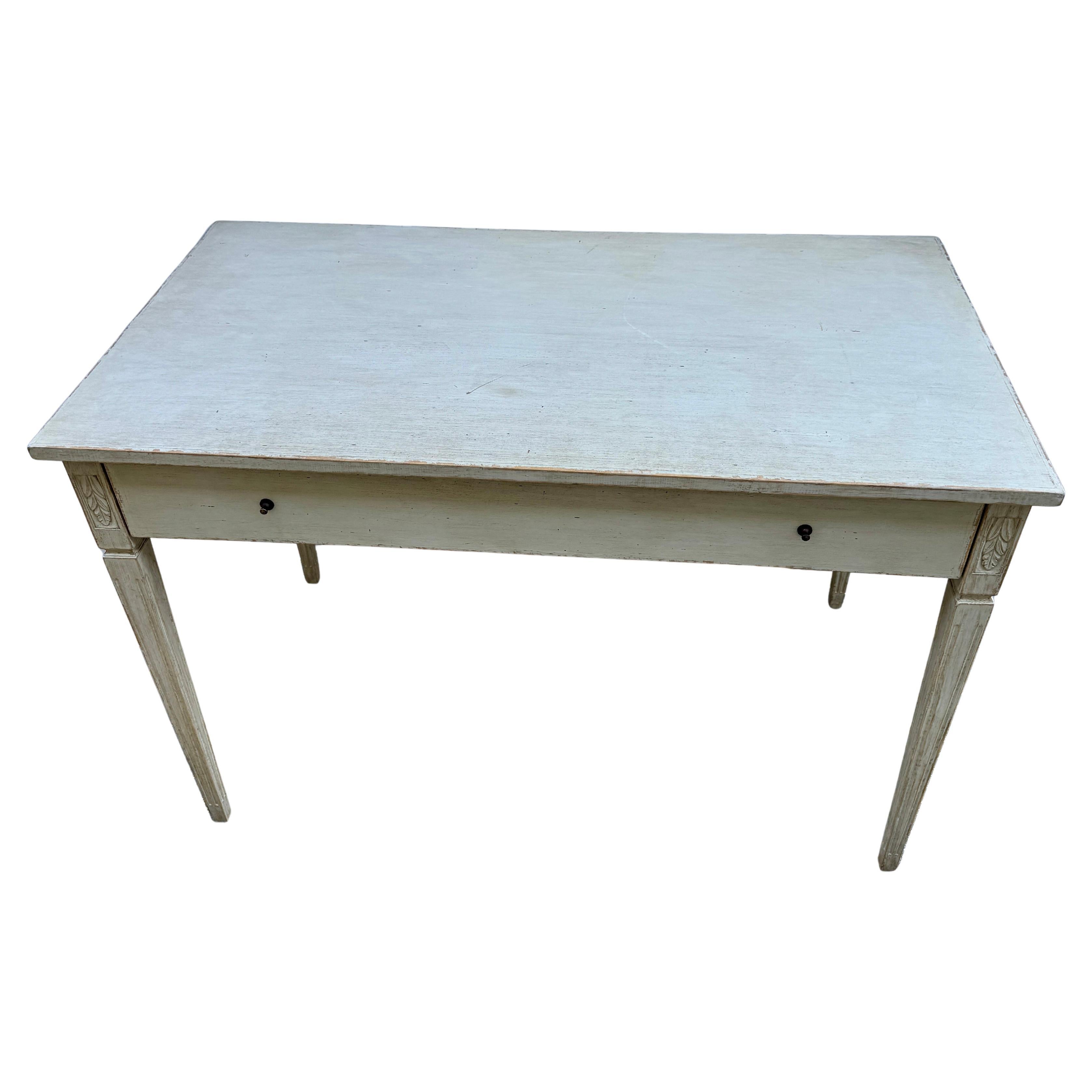 Swedish Gustavian Style Writing Desk With Drawer For Sale