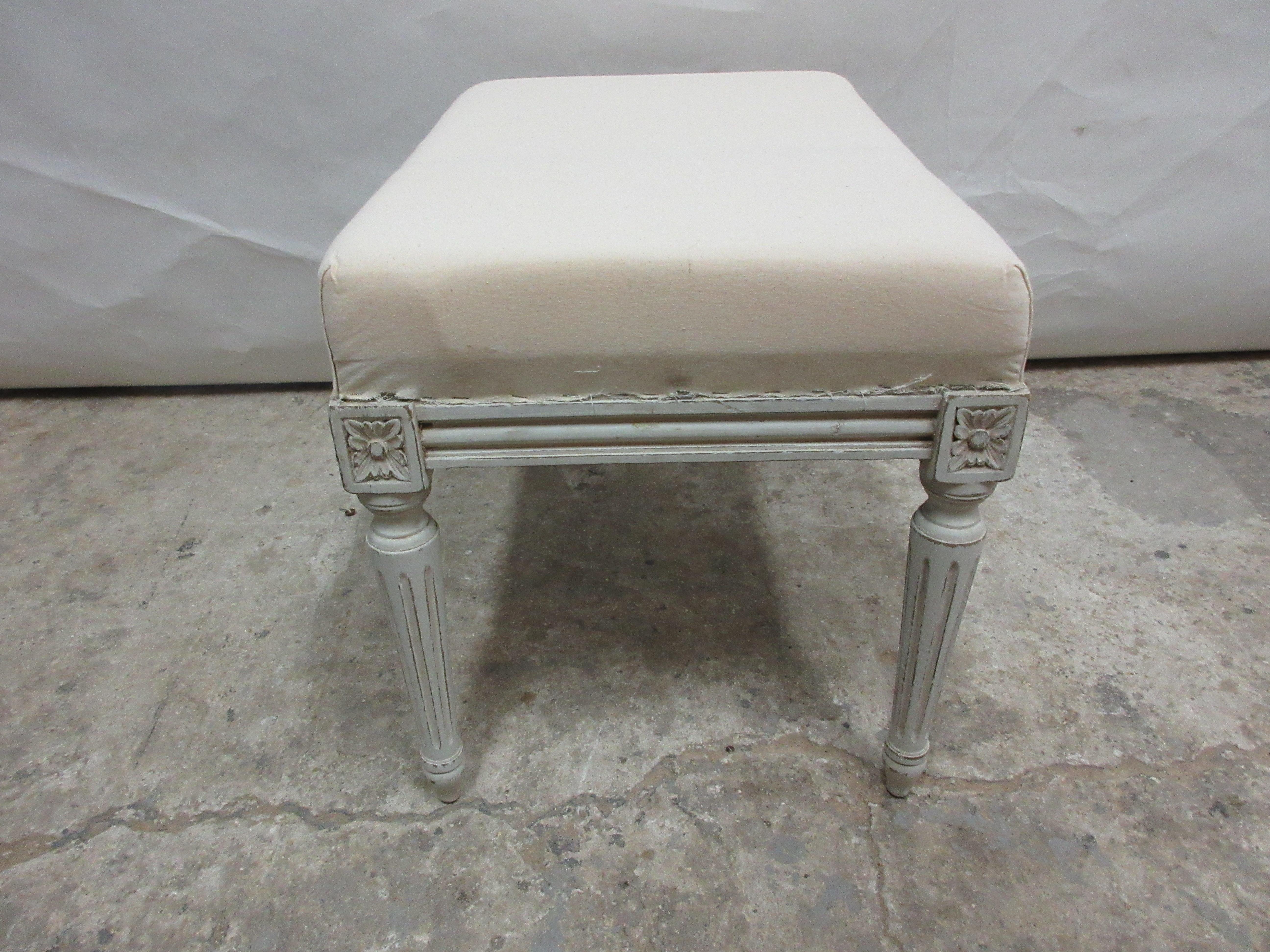 This is a Swedish Gustavian Taburett, it has been restored and painted with milk paints 
