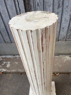 Swedish Gustavian Tall Painted Wood Column Stand