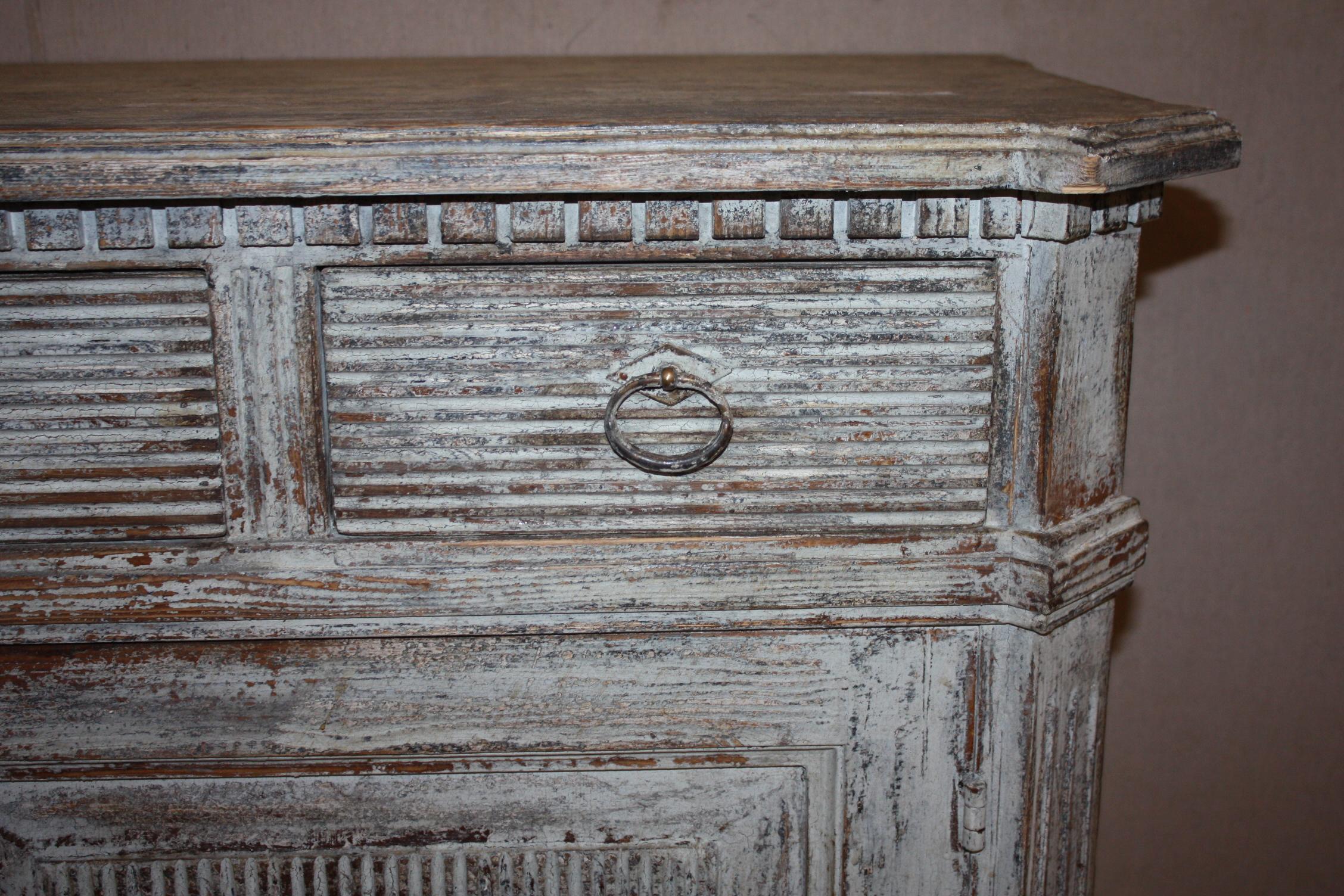 Wood Swedish Gustavian Two-Door Buffet For Sale