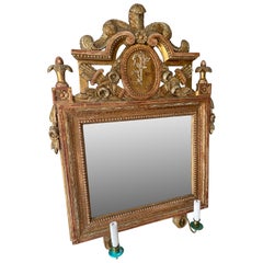 Swedish Gustavian Two-Light Giltwood Wall Scones