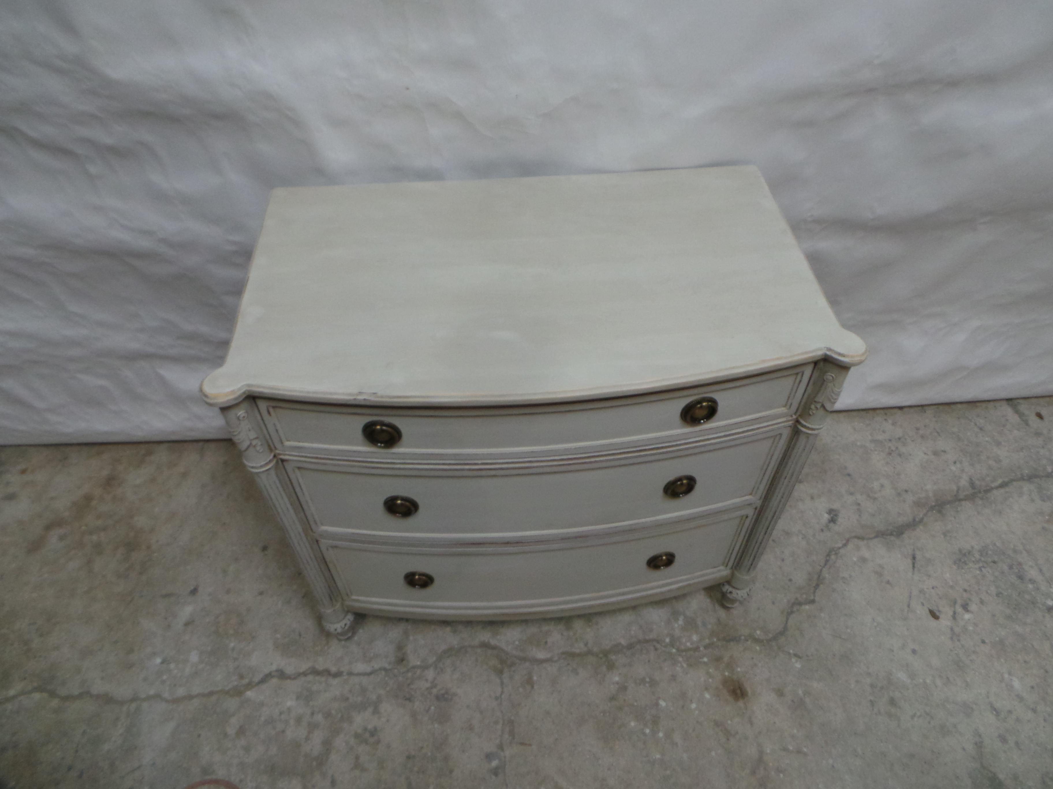 Late 19th Century Swedish Gustavian Unique 3 Drawer Chest Of Drawers For Sale