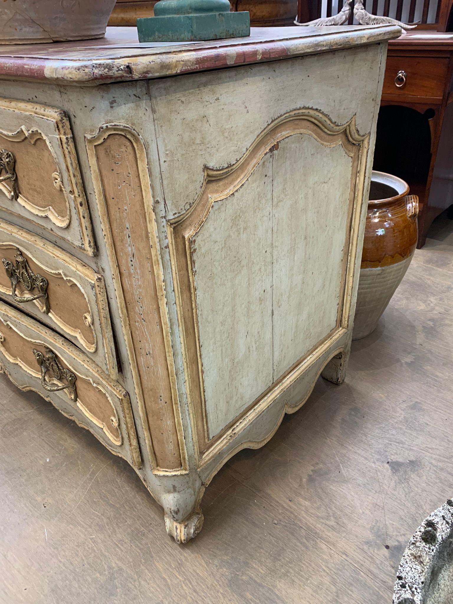 18th Century Swedish Gustavian White Grey Gold Painted Chest of Drawers Commode C.1790 For Sale