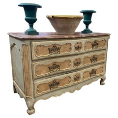 Swedish Gustavian White Grey Gold Painted Chest of Drawers Commode C.1790