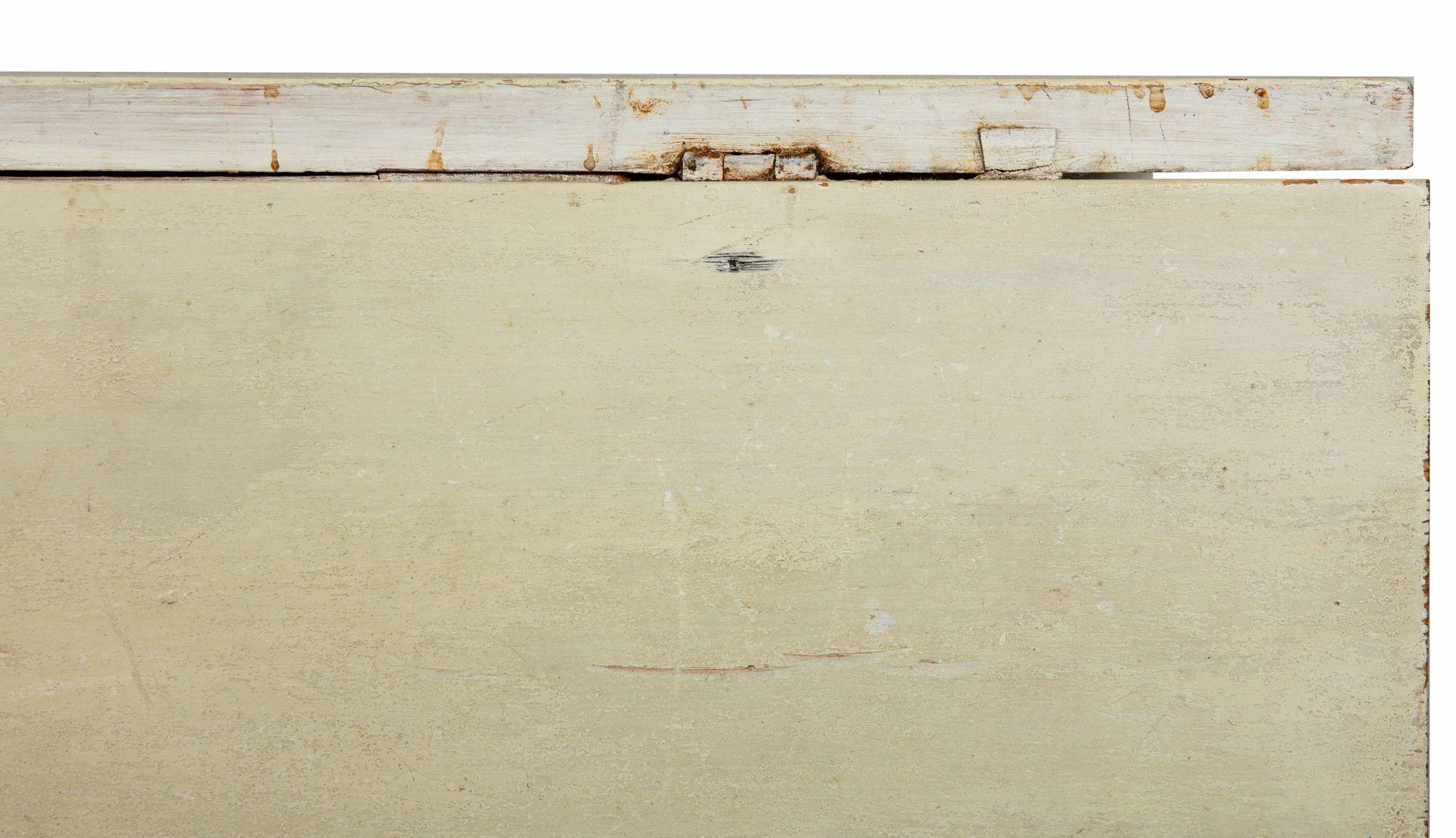 Mesa de Comedor Antigua Gustaviana Sueca Pintada de Blanco con Hojas Caídas en venta 2