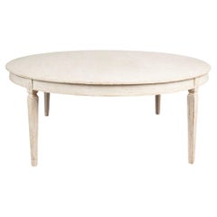 Swedish Gustavian White Painted Round Dining Table