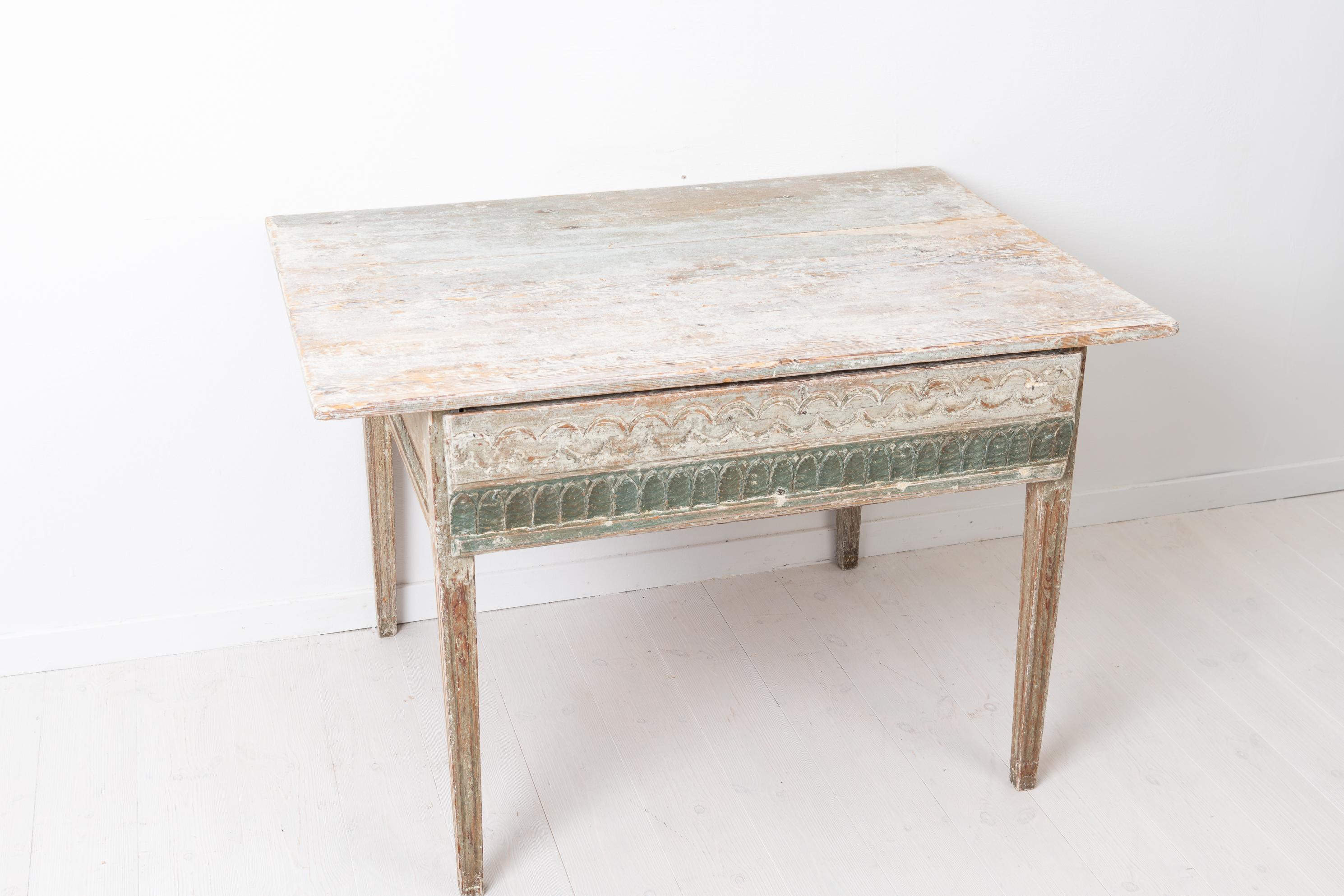 Swedish Gustavian White Pine Wall Table For Sale 5